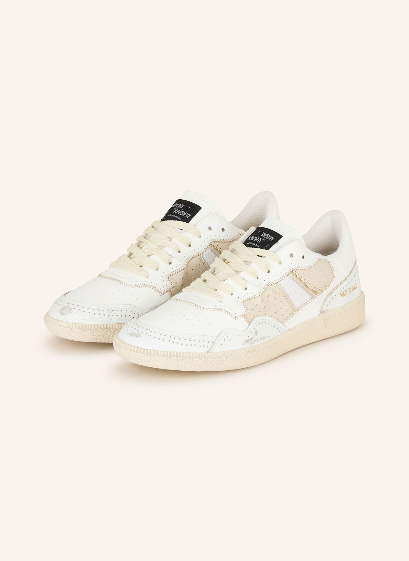 HIDN-ANDER Sneaker MEGA: WEISS / BEIGE