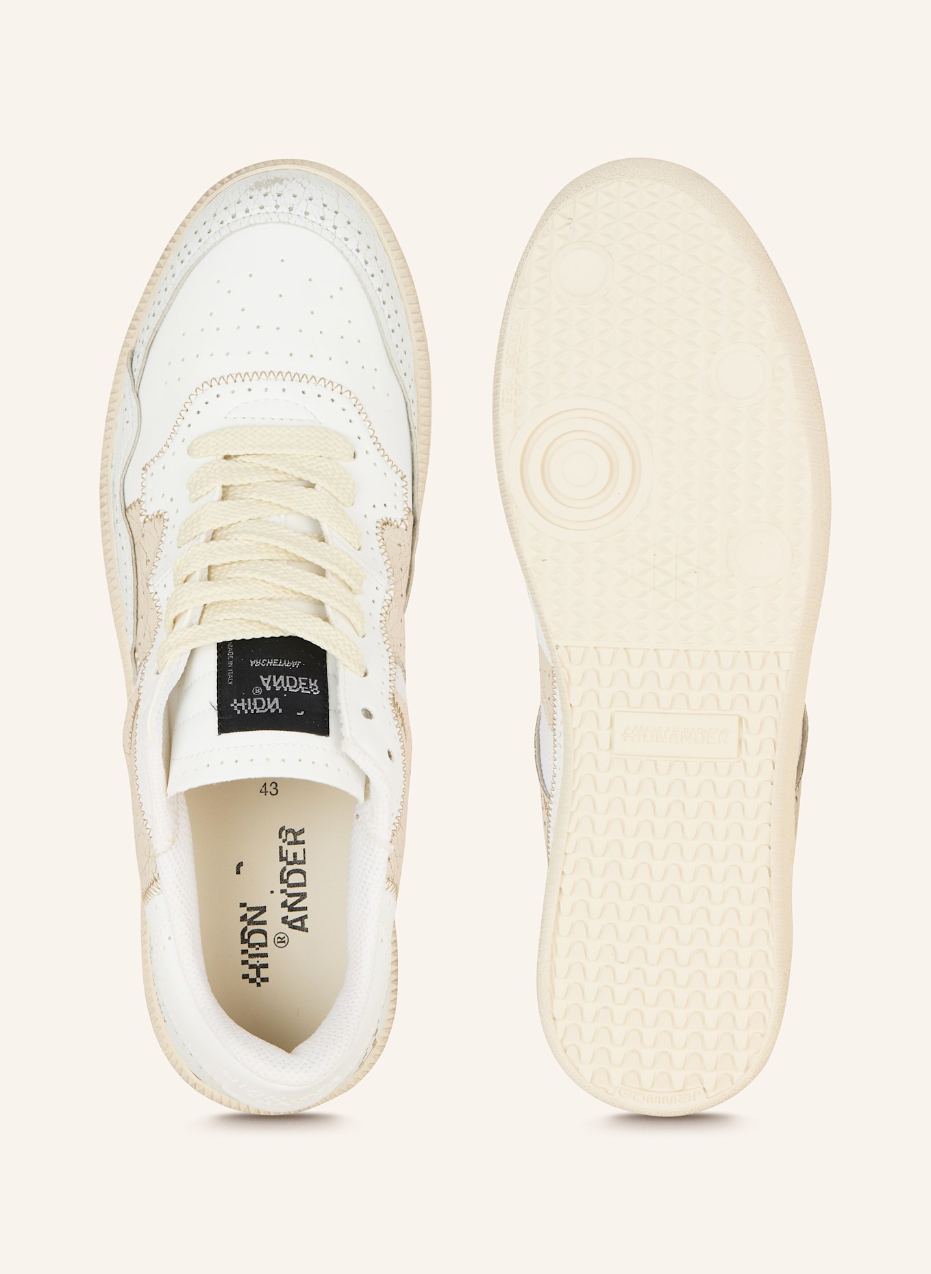 HIDN-ANDER Sneaker MEGA: WEISS / BEIGE