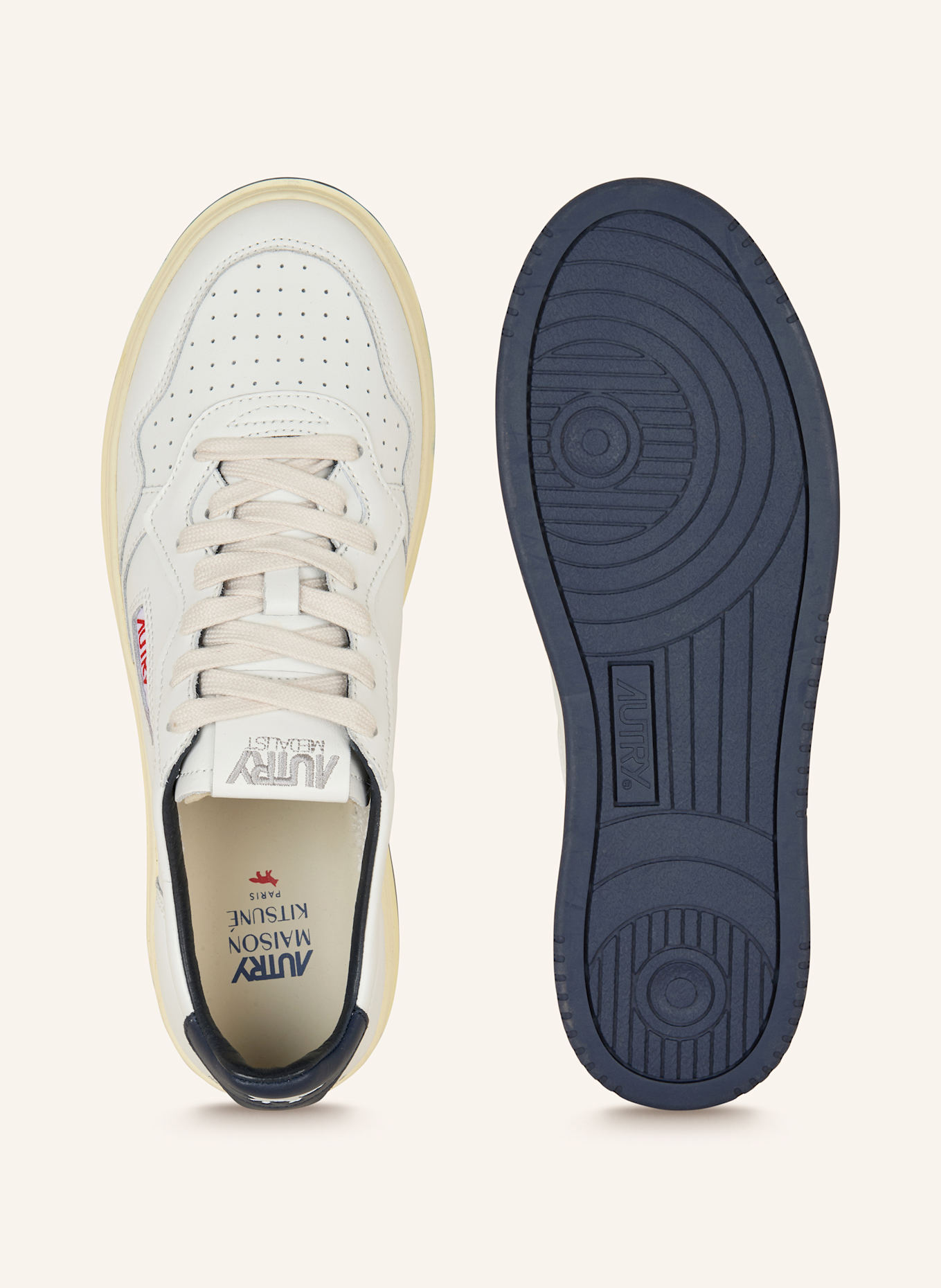 AUTRY Sneaker MEDALIST LOW MK: WEISS/ DUNKELBLAU