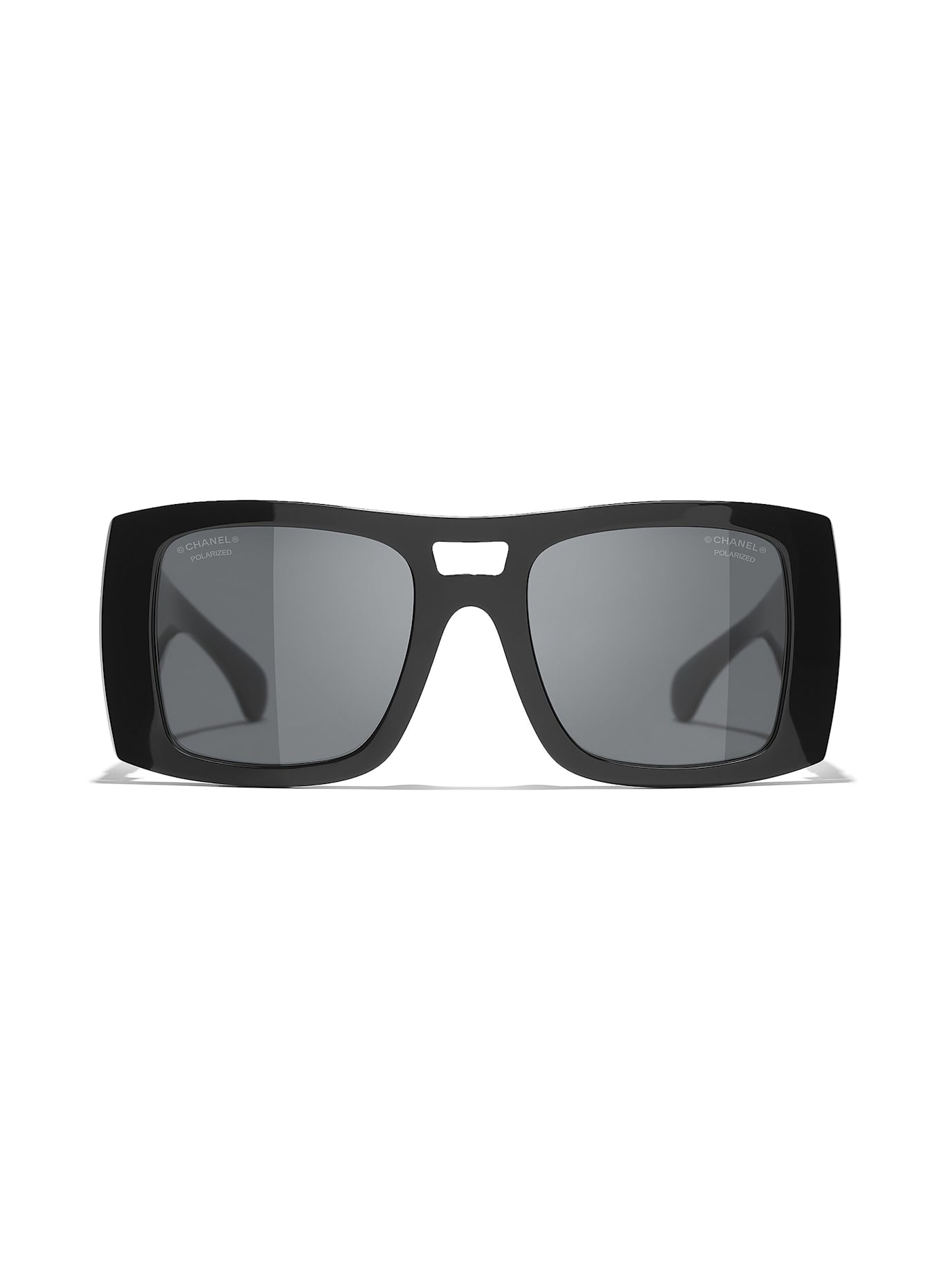 CHANEL Square sunglasses: C622T8 - BLACK/DARK GRAY POLARIZED