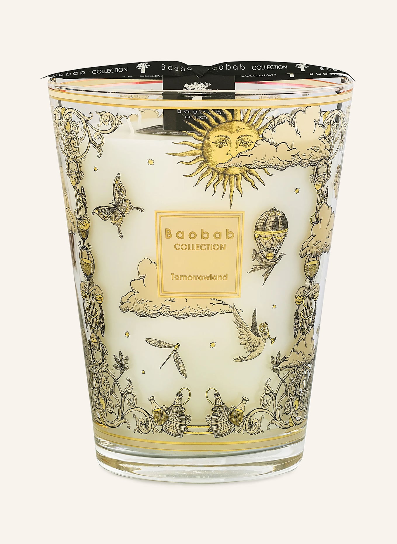 Baobab COLLECTION Vonná svíčka TOMORROWLAND 2025: ČERNÁ / ZLATÁ / BÍLÁ