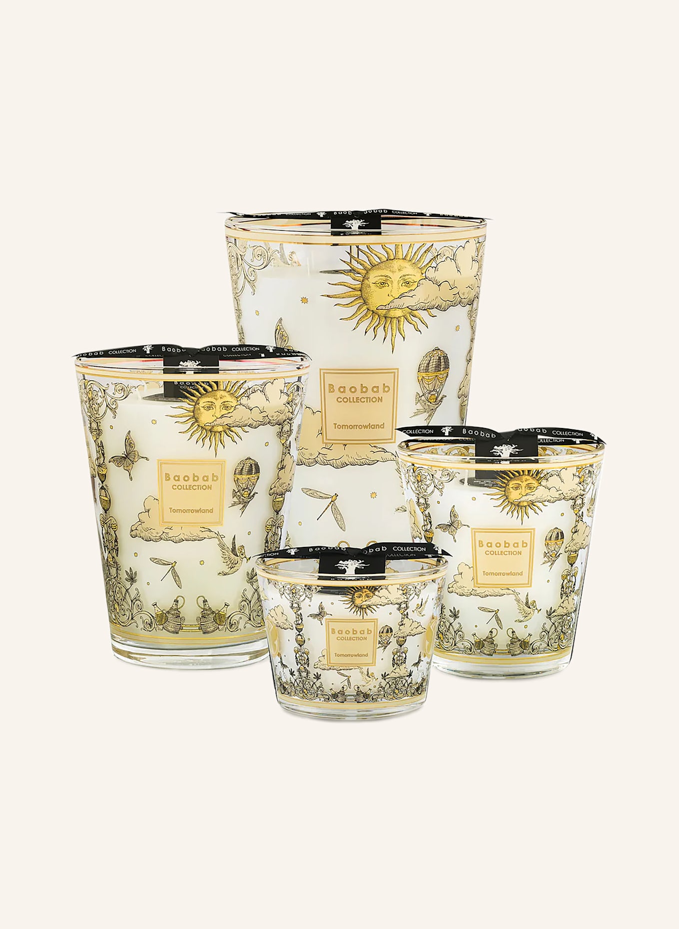 Baobab COLLECTION Vonná svíčka TOMORROWLAND 2025: ČERNÁ / ZLATÁ / BÍLÁ