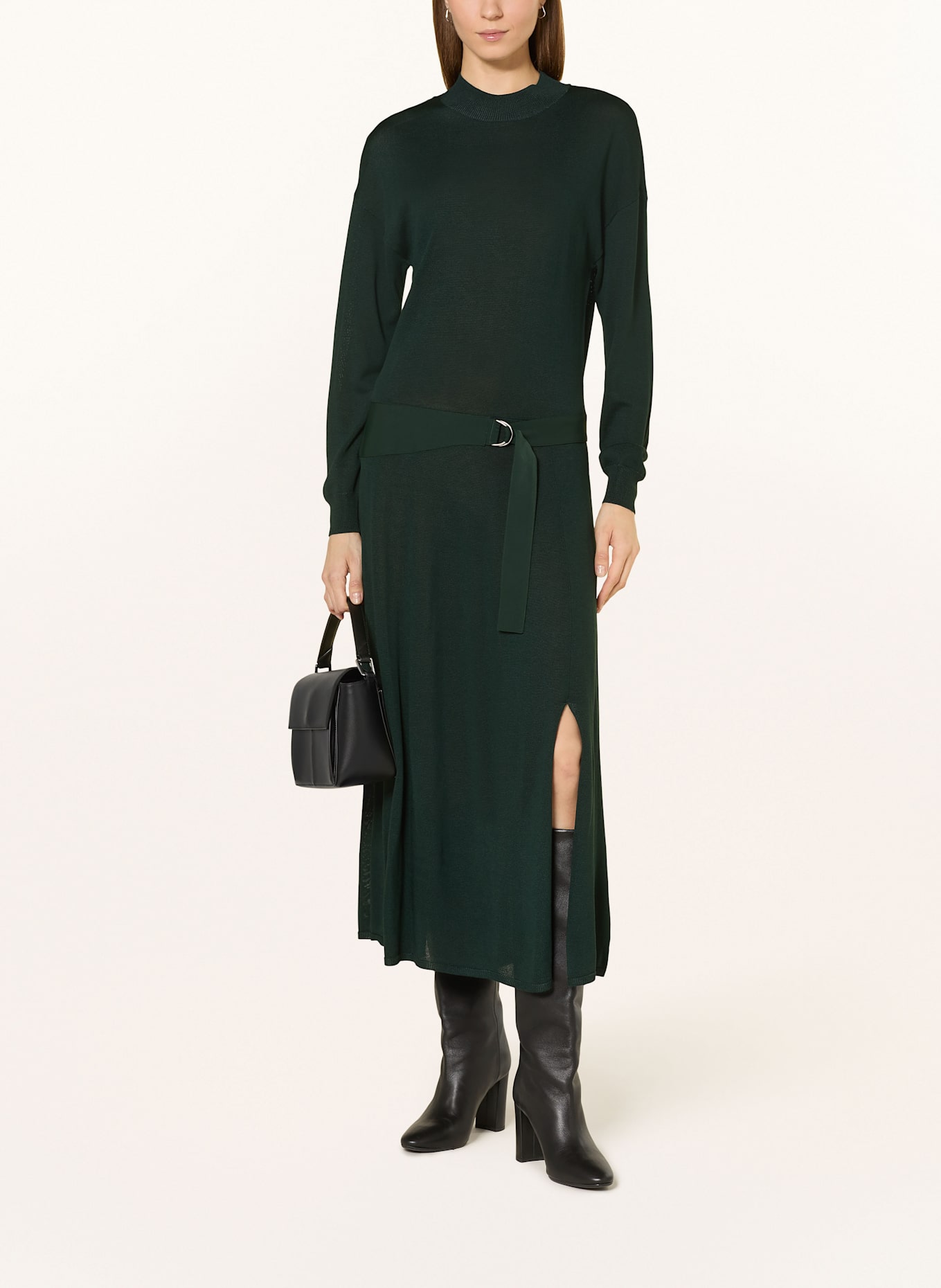 REISS Strickkleid: DUNKELGRÜN