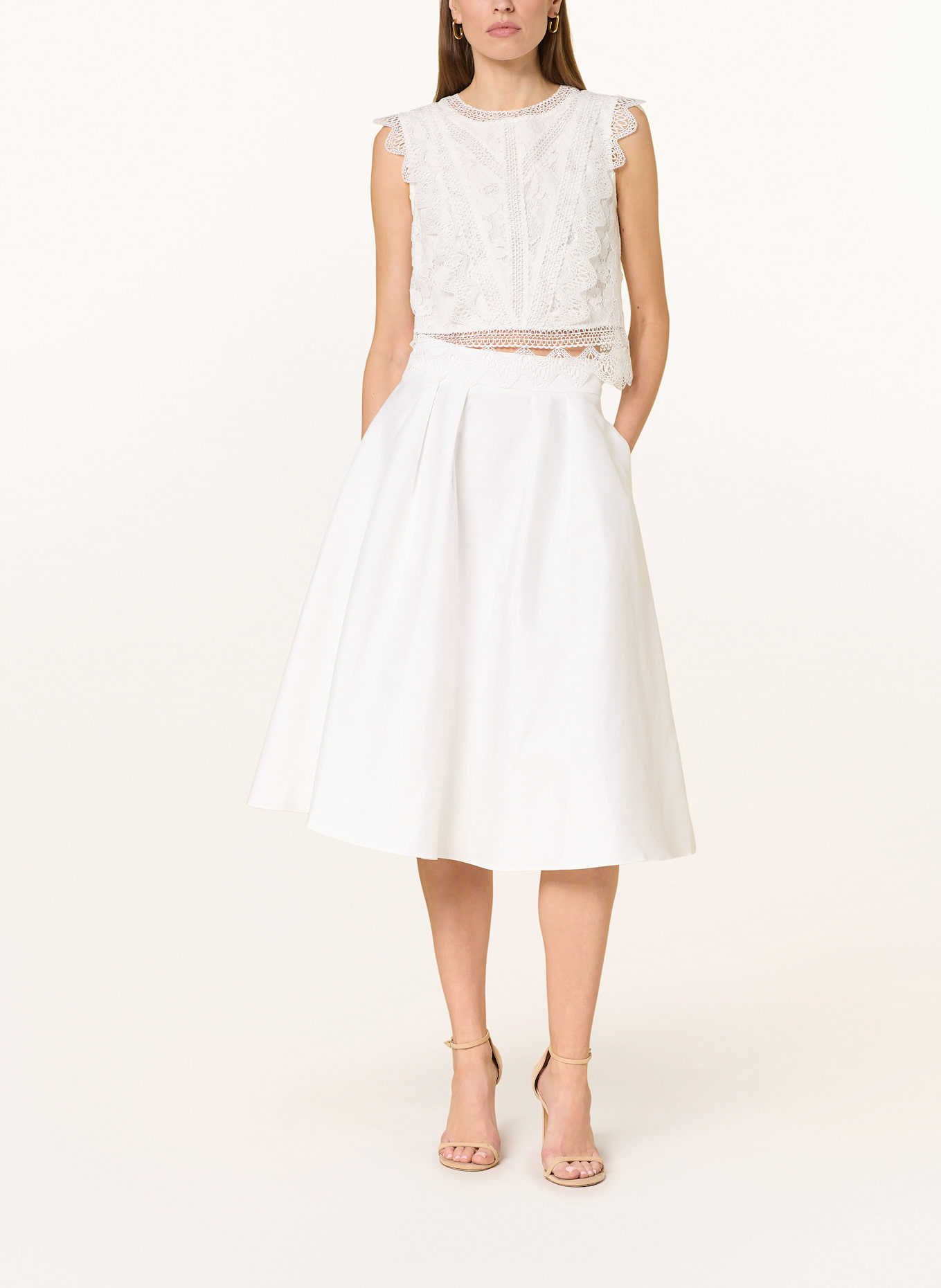 APART Satin skirt: WHITE