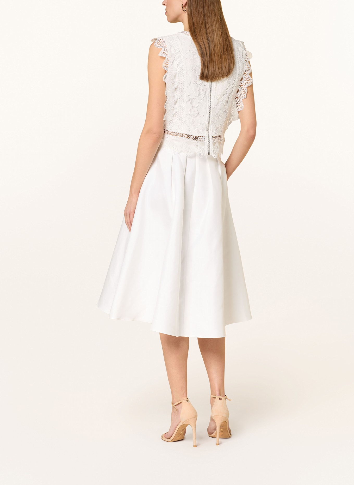 APART Satin skirt: WHITE