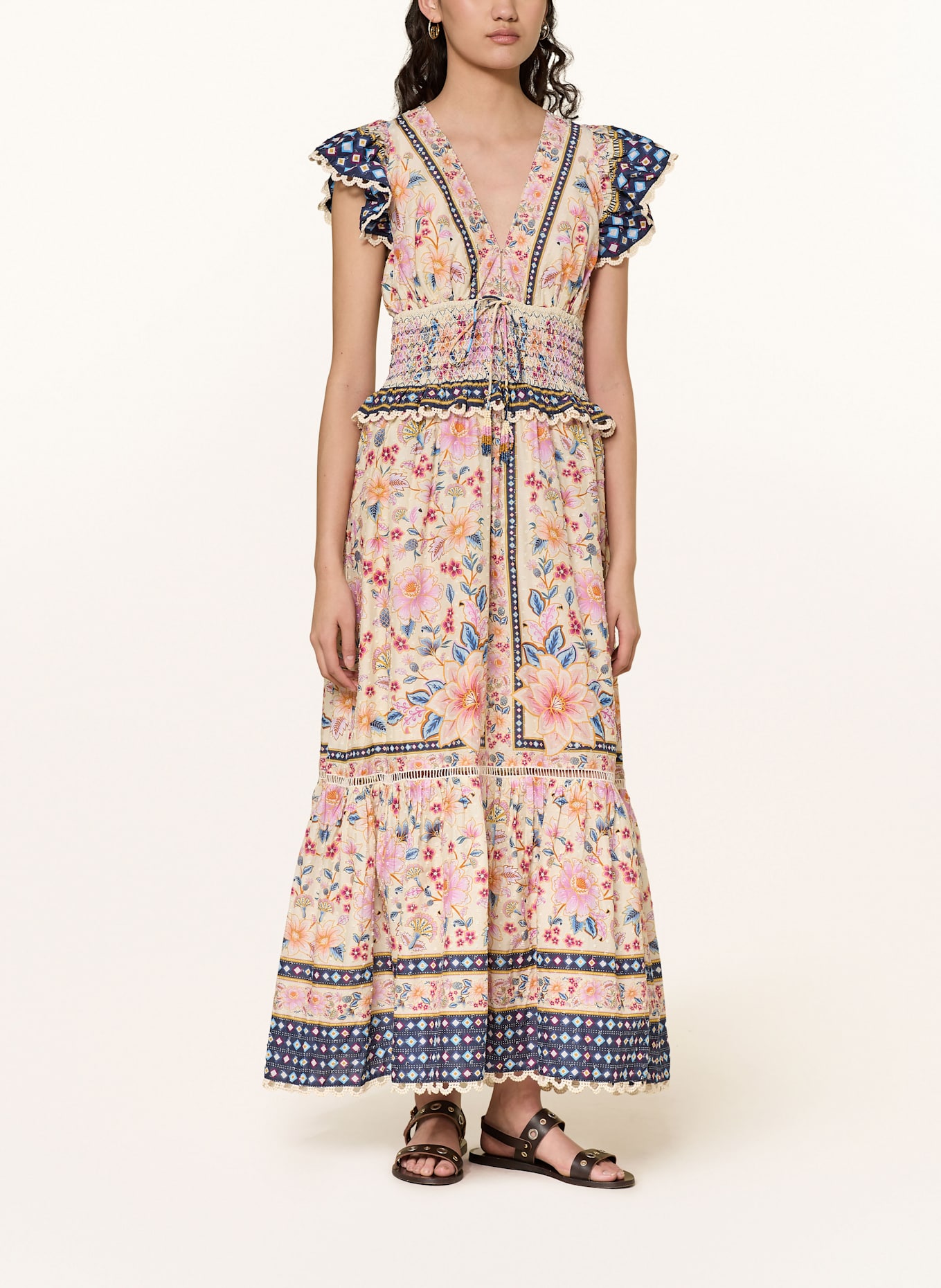 FARM RIO Kleid SUPERBLOOM: CREME / ROT / BLAU