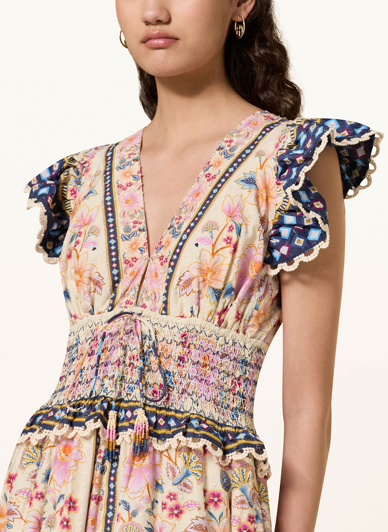 FARM RIO Kleid SUPERBLOOM: CREME / ROT / BLAU