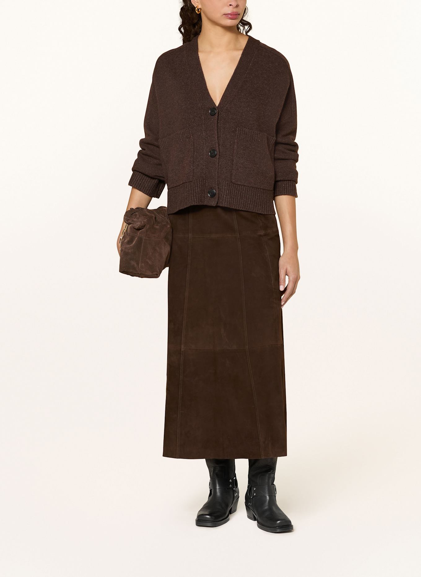 MRS & HUGS Lederrock: DUNKELBRAUN