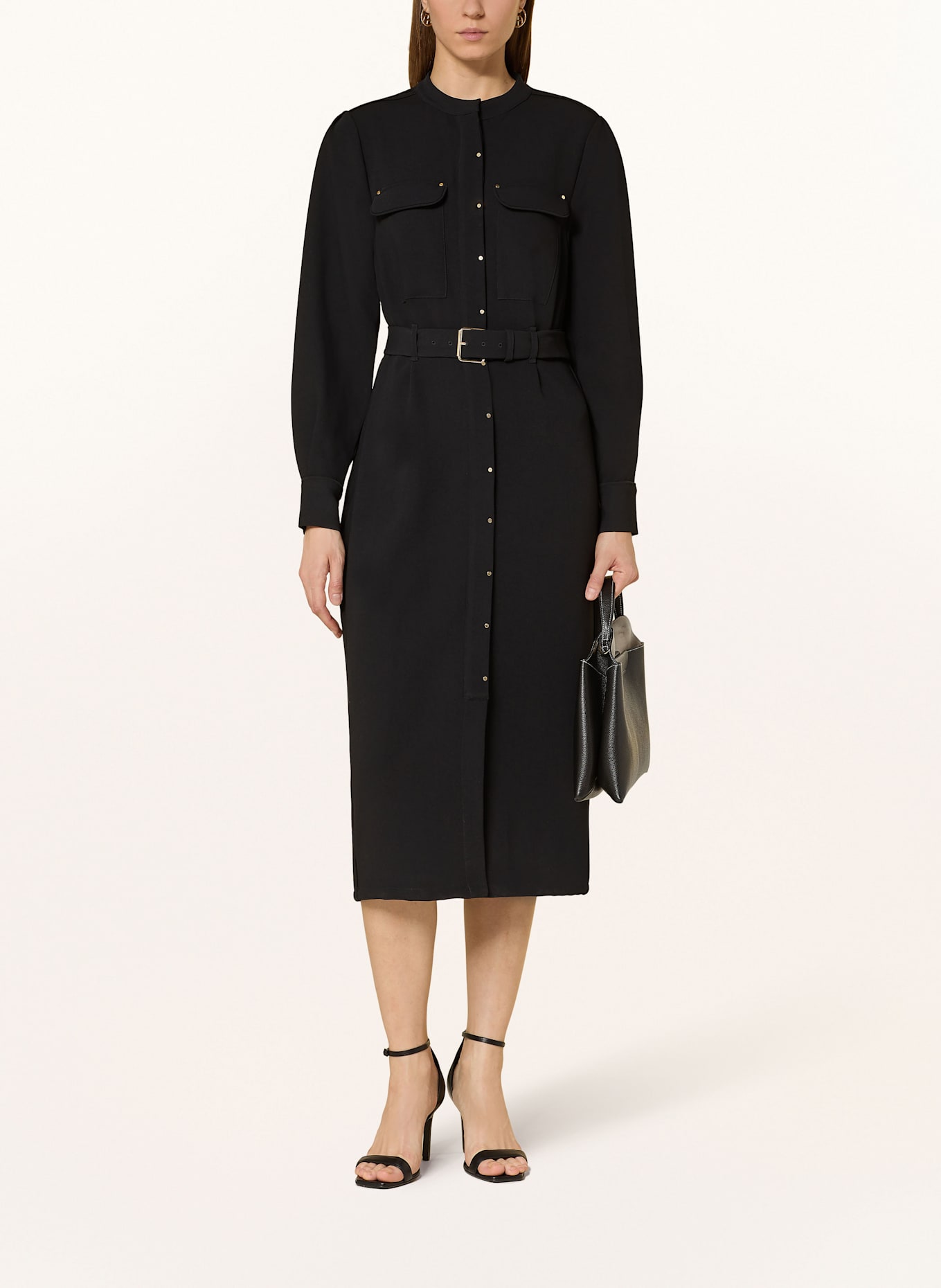 REISS Kleid mit Nieten: SCHWARZ