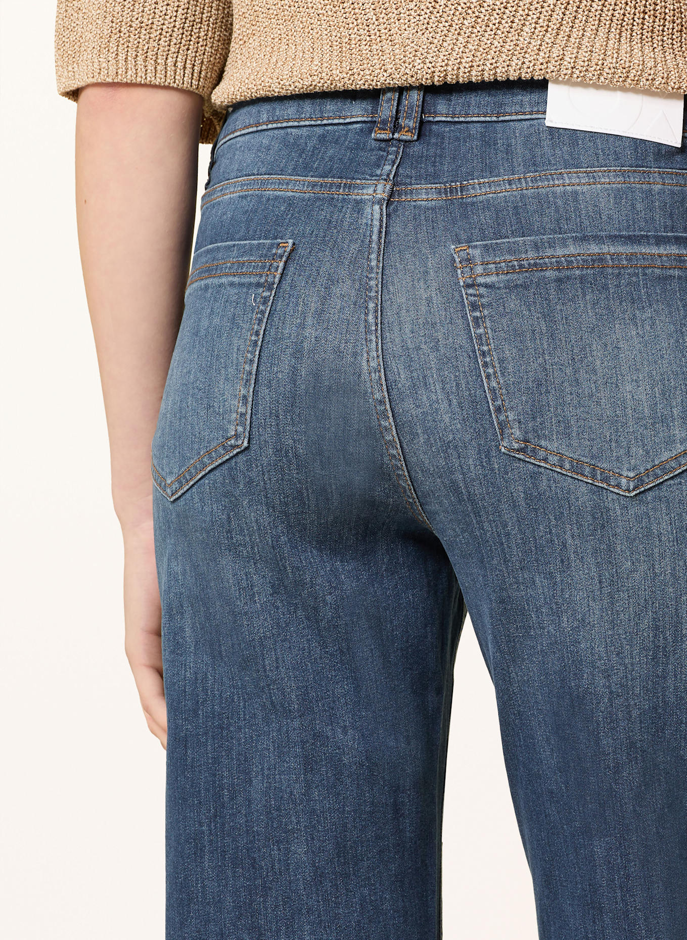 OPUS PANTS Straight džíny MELLY CRUSH: 70193 mid stormy blue