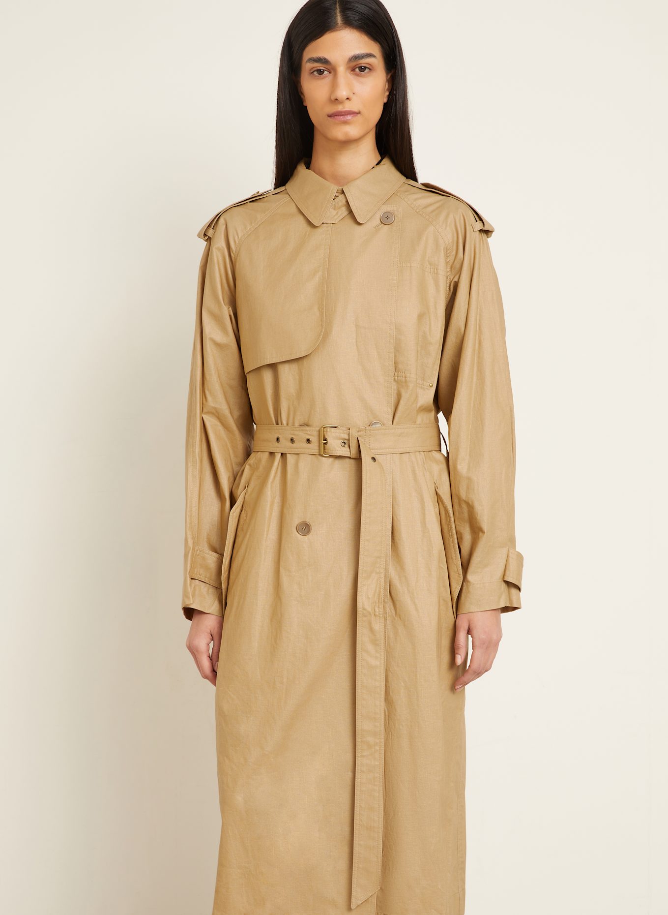 ISABEL MARANT Trenchcoat FREANNE mit Leinen: CAMEL