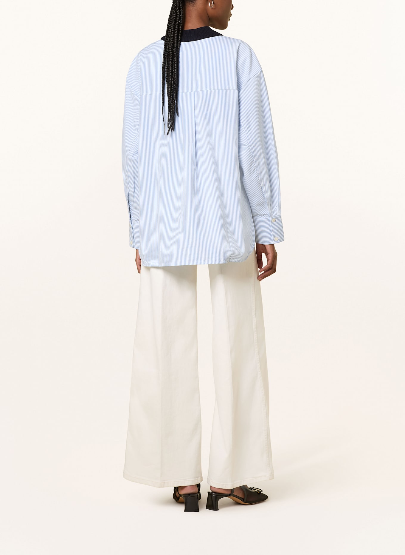 COS Pullover im Materialmix: WEISS/ HELLBLAU/ DUNKELBLAU