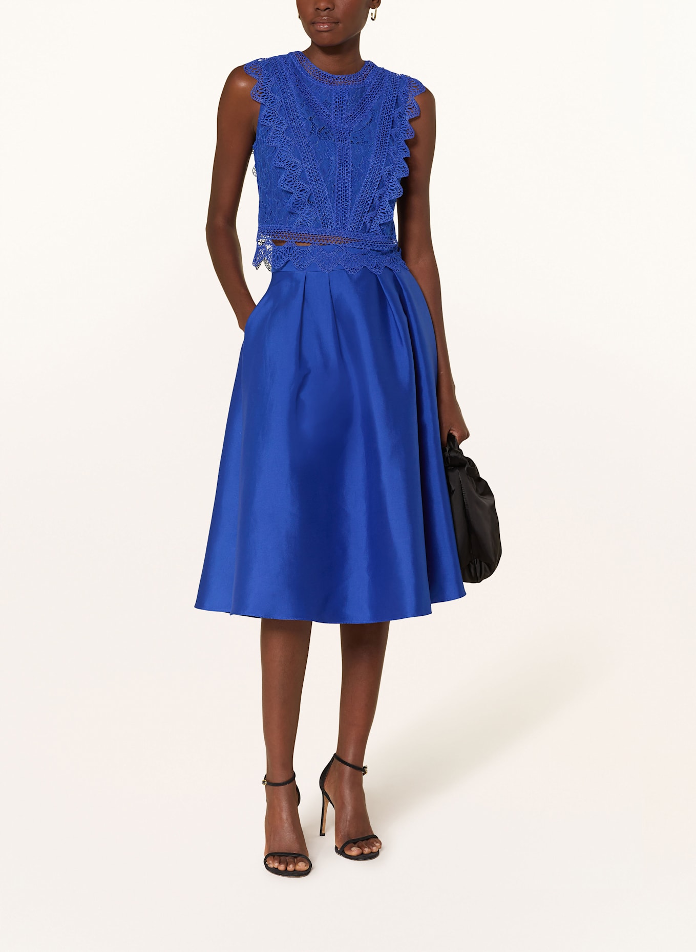 APART Blouse top with lace: BLUE