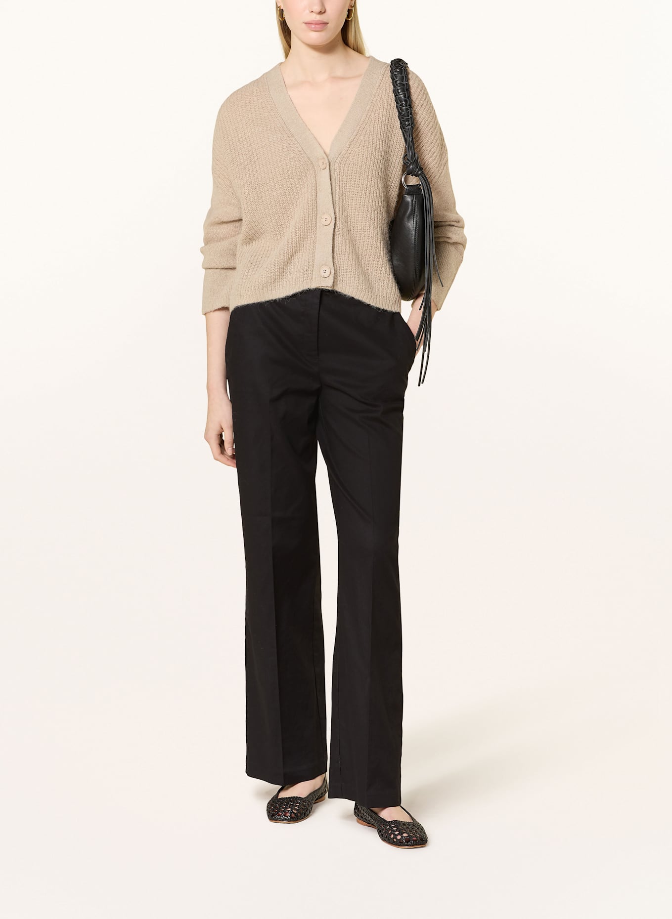 OPUS MAIGA trousers with linen: BLACK