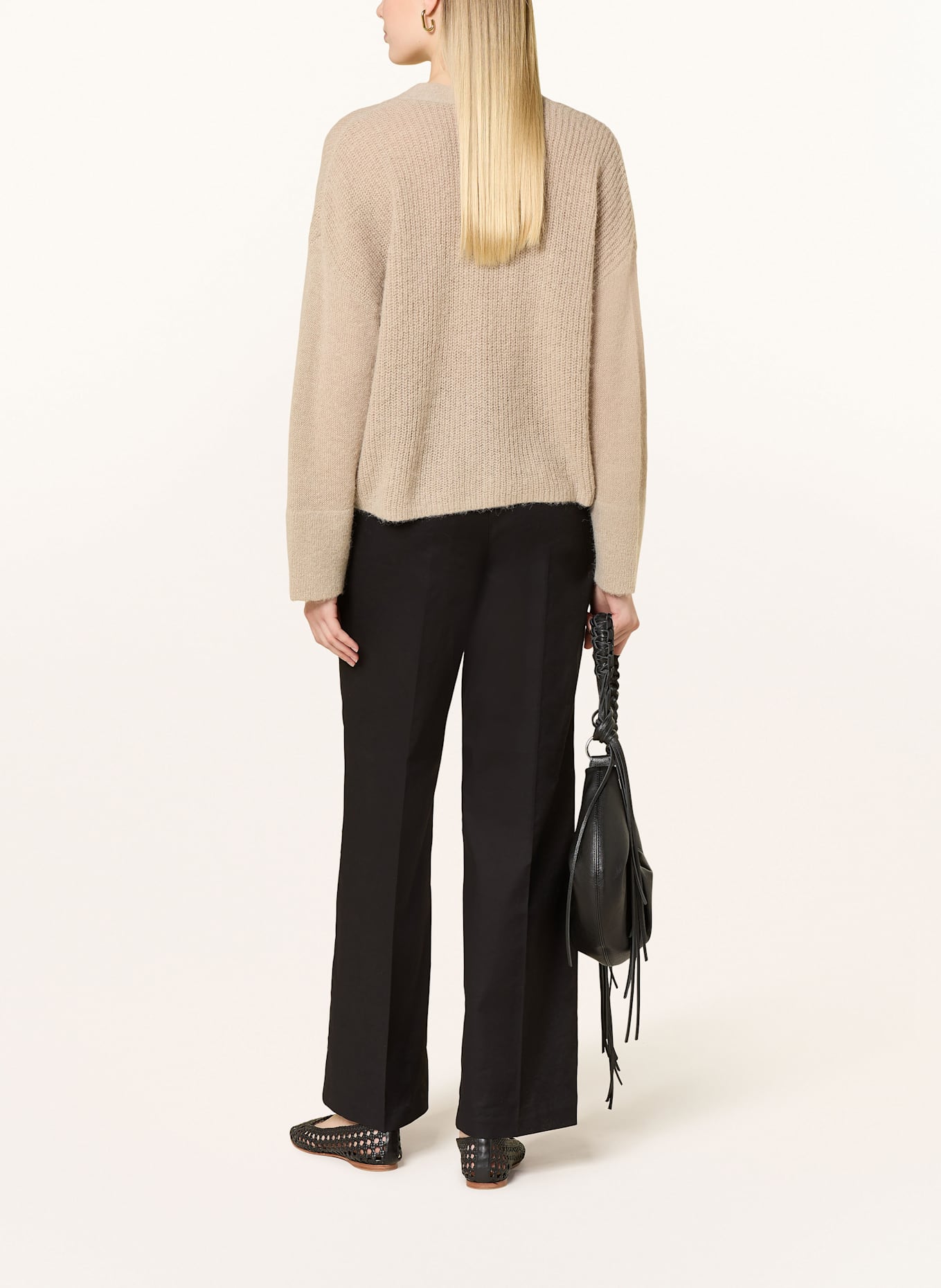 OPUS MAIGA trousers with linen: BLACK