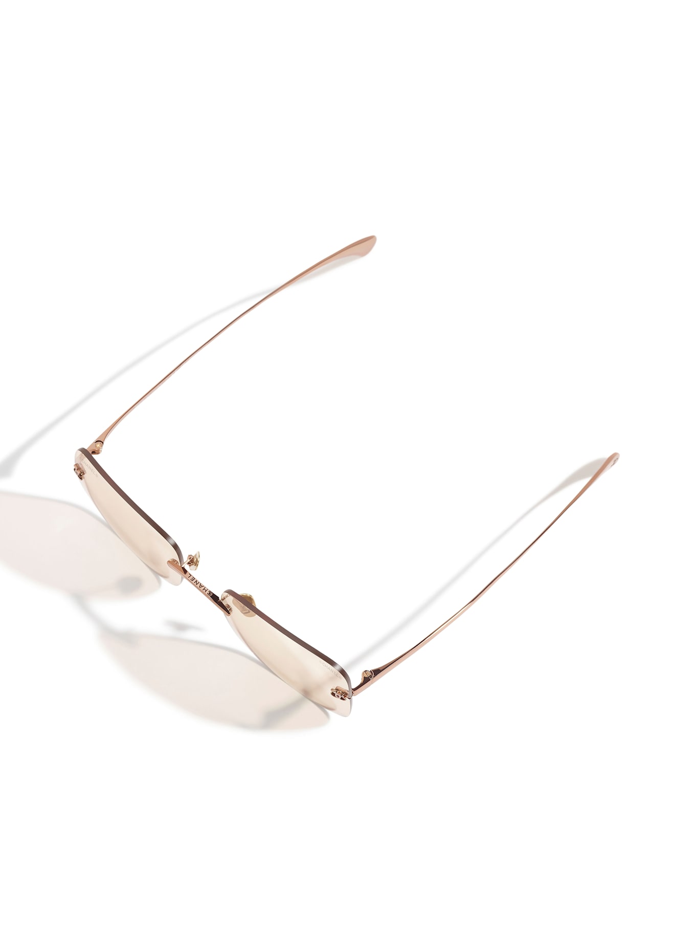 CHANEL Kwadratowe okulary przeciwsłoneczne z filtrem światła niebieskiego: C226SW – ZŁOTY / RÓŻOWY