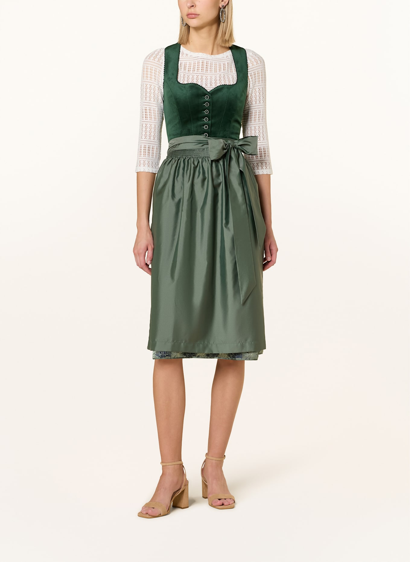 Spieth & Wensky Dirndl blouse ELSTER made of lace: ECRU