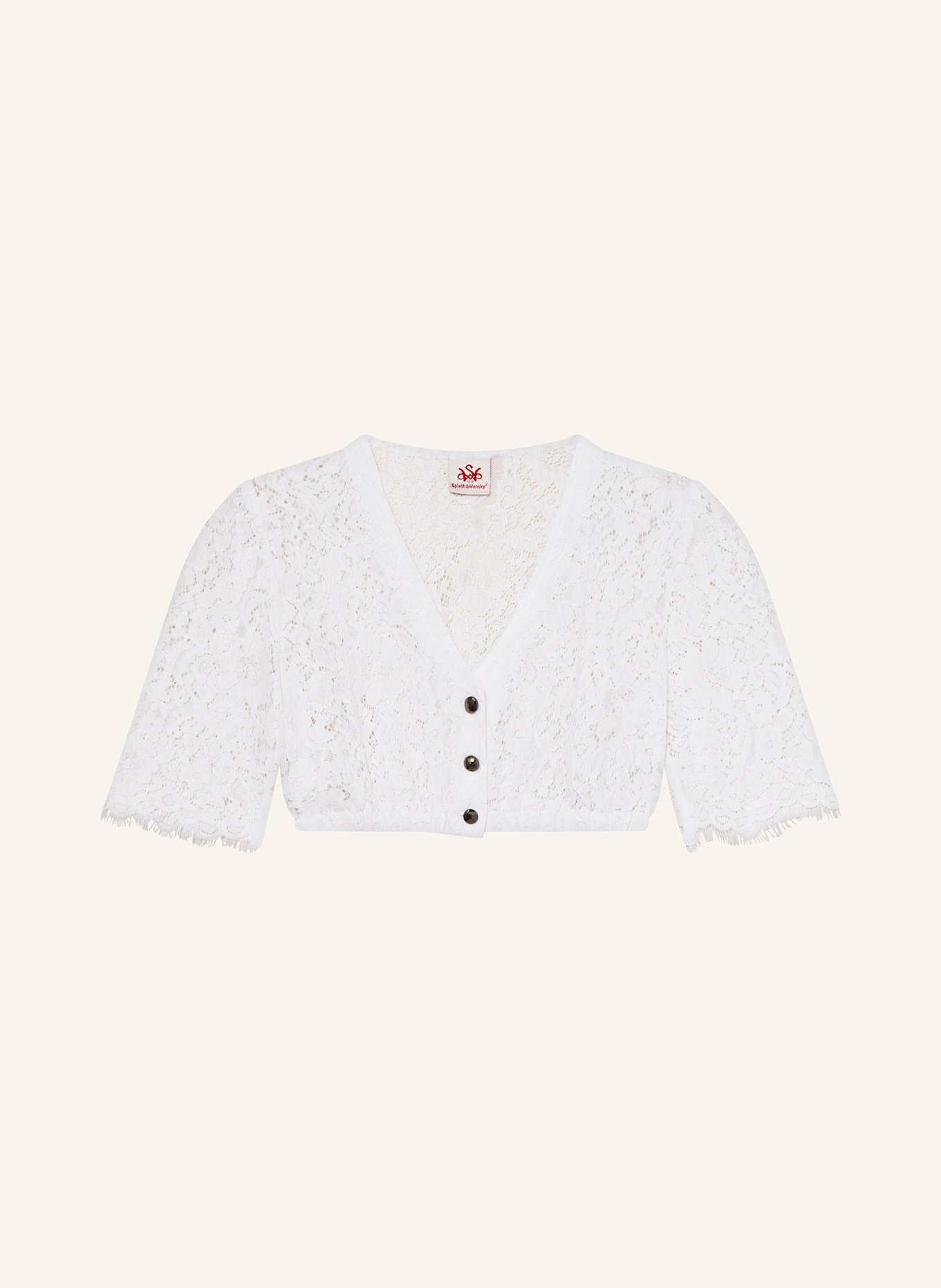 Spieth & Wensky Dirndl blouse EARLE made of lace: WHITE