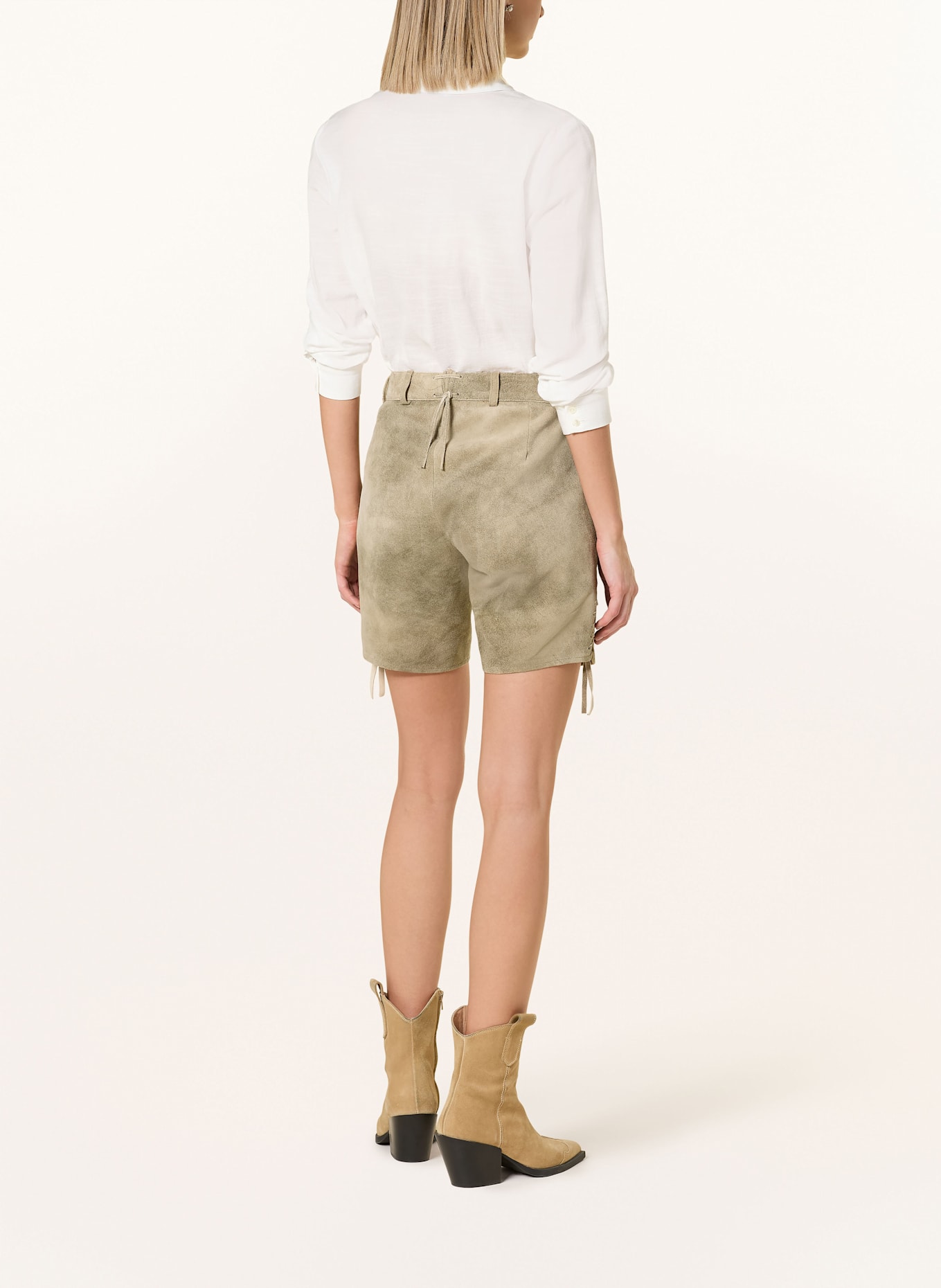 Spieth & Wensky Trachten-Lederhose FLOWER: HELLGRÜN / DUNKELGRÜN