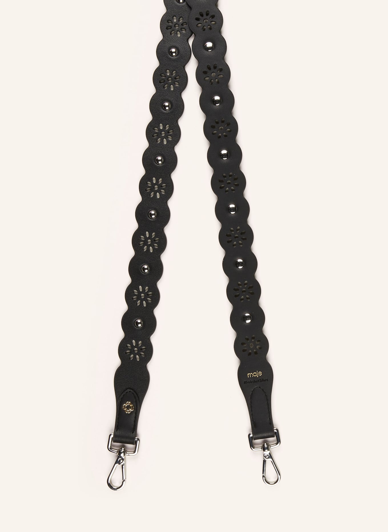 maje Taschenriemen mit Nieten: SCHWARZ