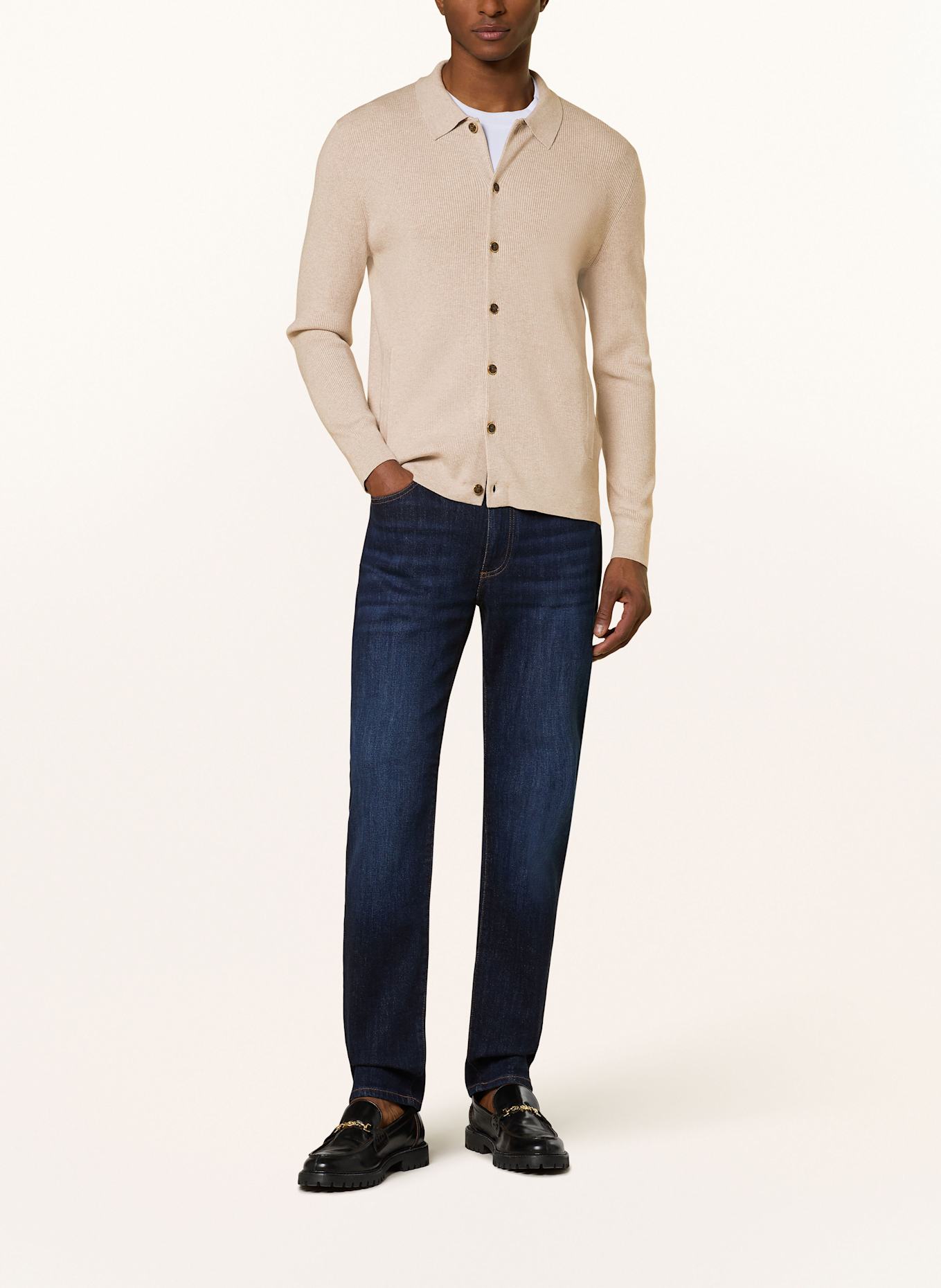 REISS Strickjacke: HELLBRAUN