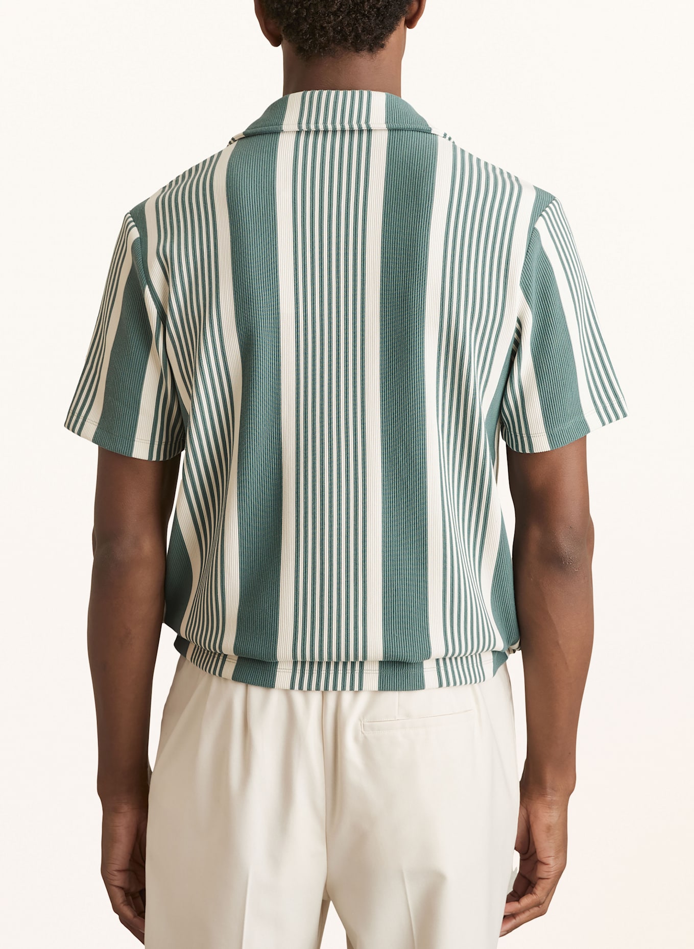 REISS Resorthemd Regular Fit: PETROL / ECRU