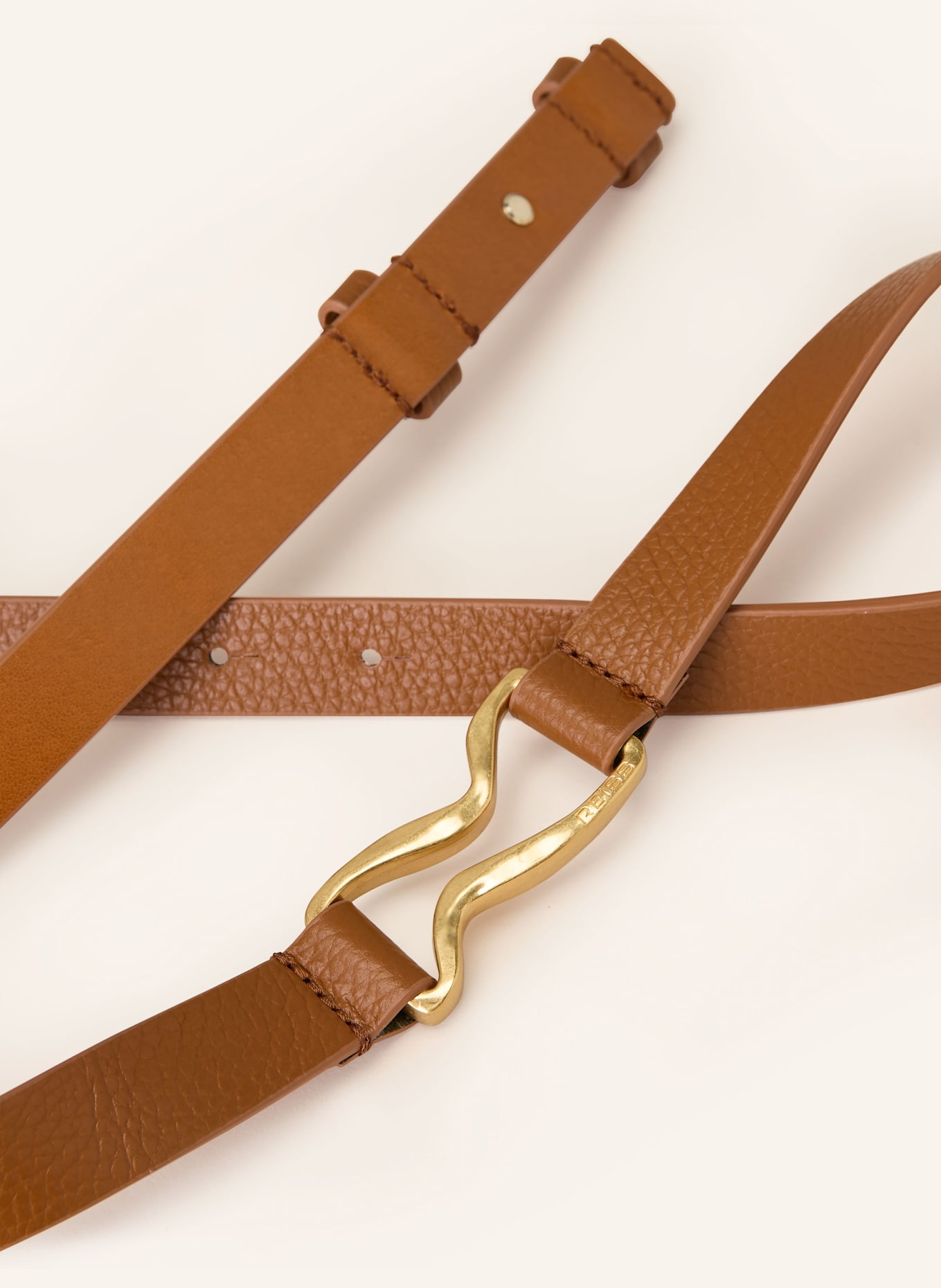 REISS Leather belt: BROWN