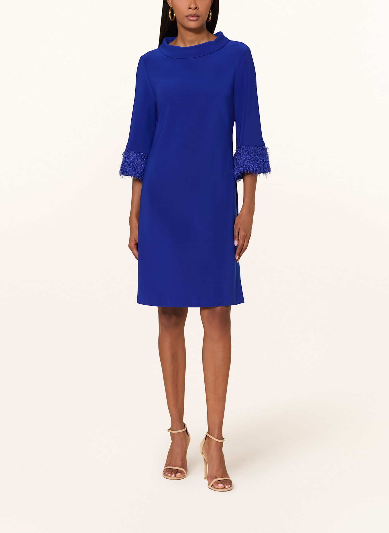 Joseph Ribkoff Kleid mit 3/4-Arm und Fransen: BLAU