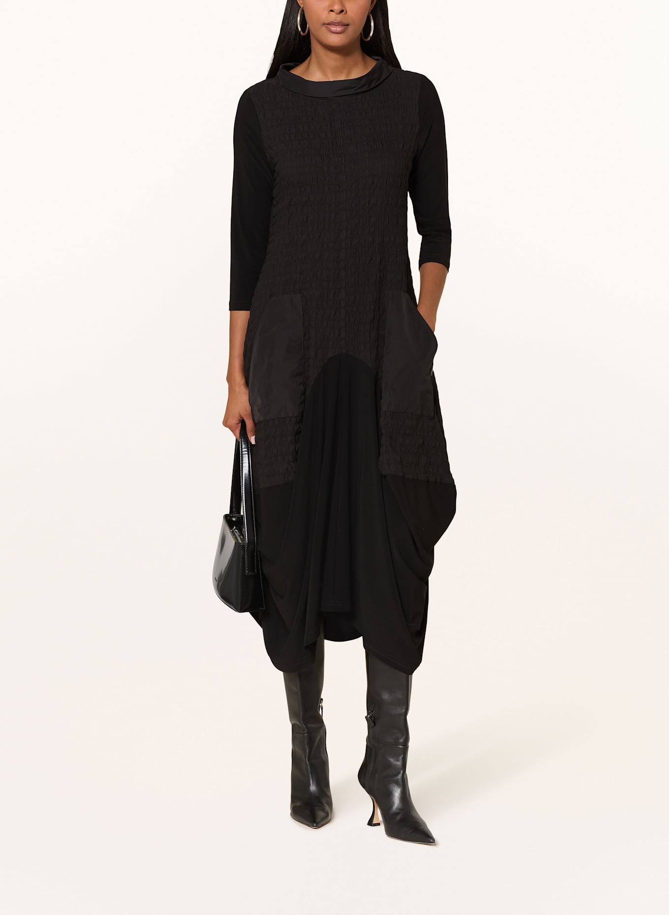 Joseph Ribkoff Kleid im Materialmix: SCHWARZ