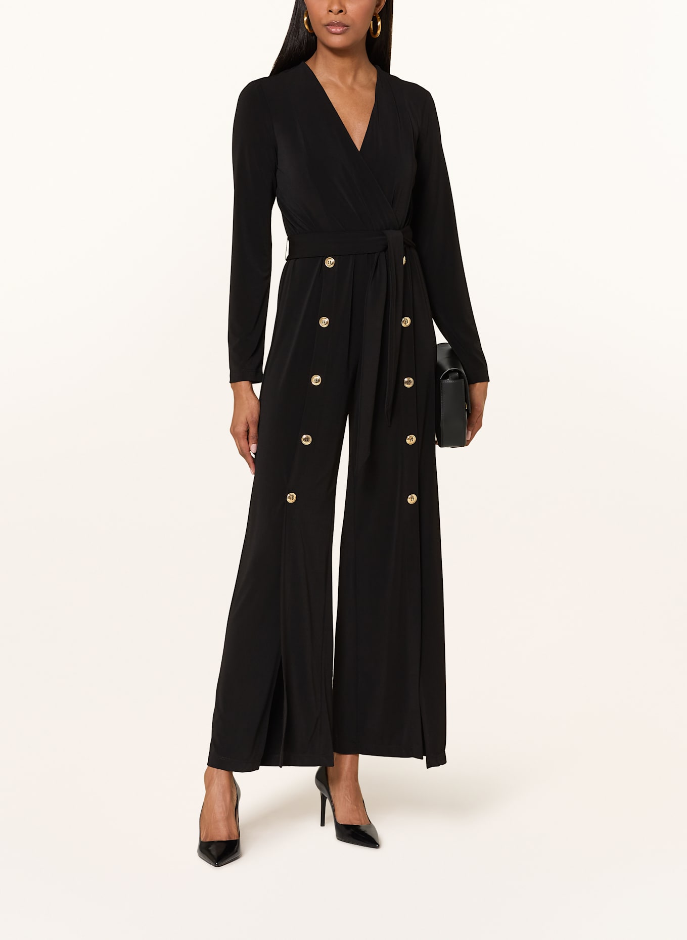 Joseph Ribkoff Jumpsuit in Wickeloptik: SCHWARZ