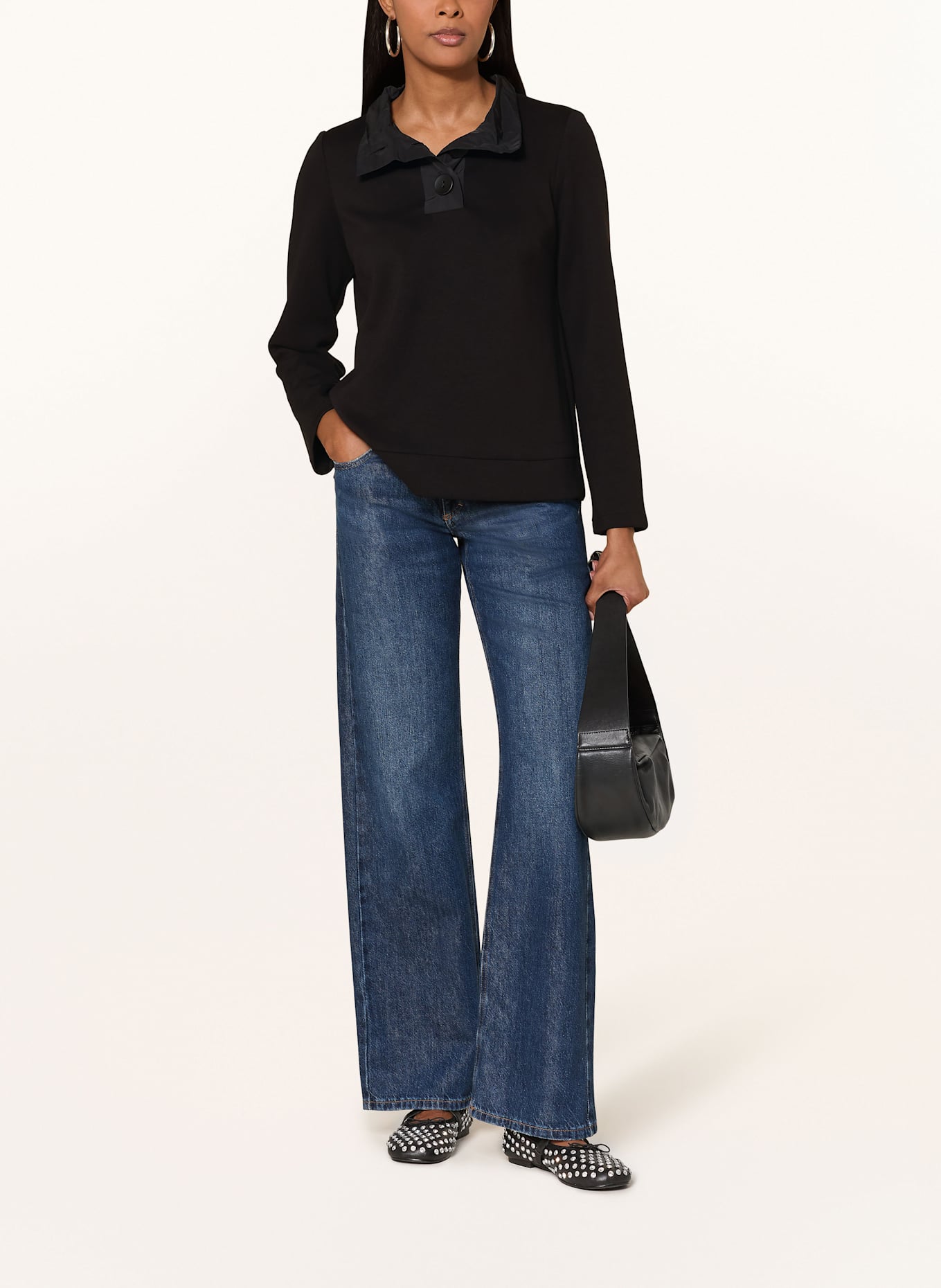 Joseph Ribkoff Sweatshirt im Materialmix: SCHWARZ