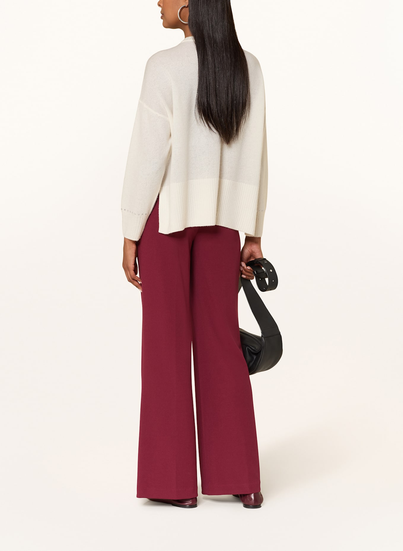 Joseph Ribkoff Cashmere-Pullover mit Schmucksteinen: ECRU