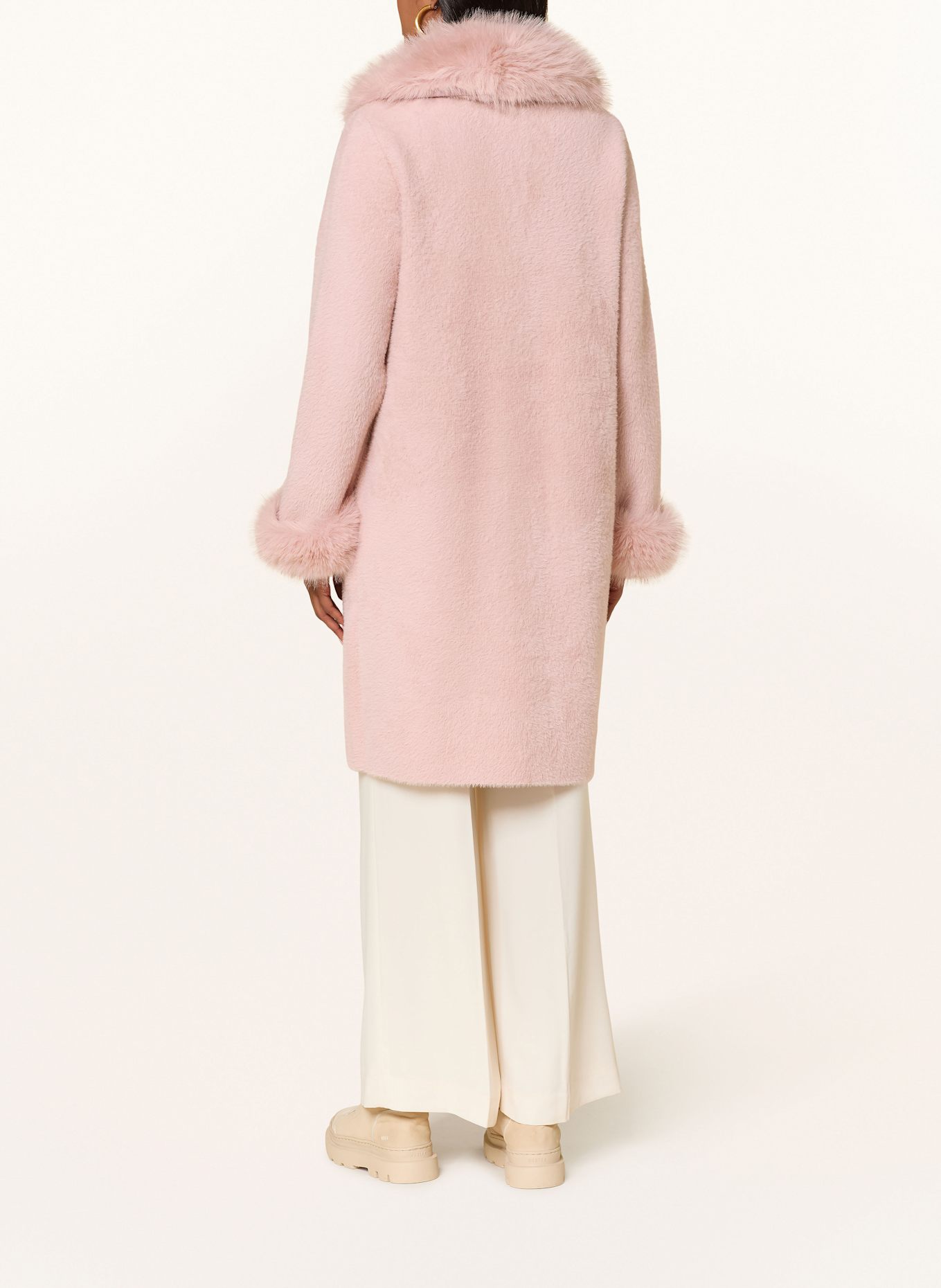 Joseph Ribkoff Mantel mit abnehmbarem Kunstfell: HELLROSA