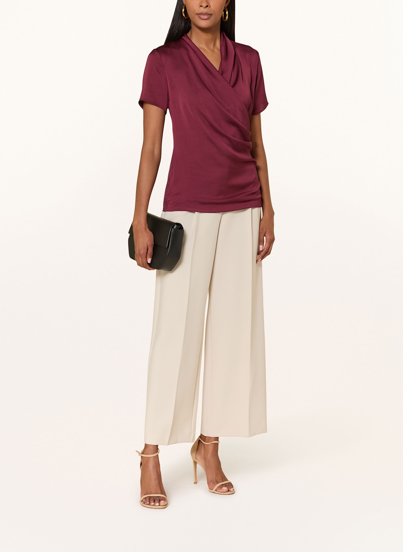 Joseph Ribkoff T-Shirt in Wickeloptik: DUNKELROT