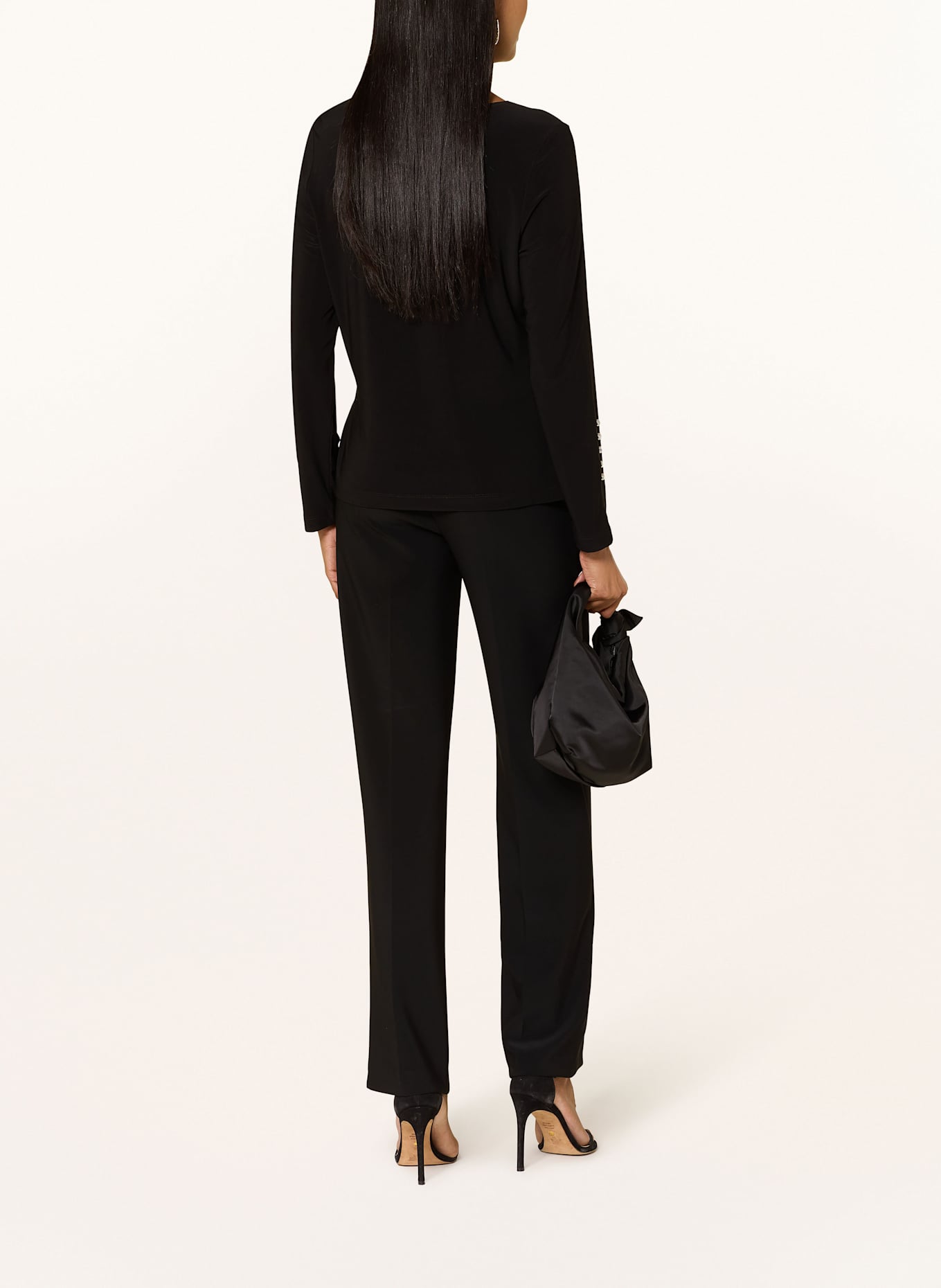 Joseph Ribkoff Longsleeve mit Schmuckperlen: SCHWARZ