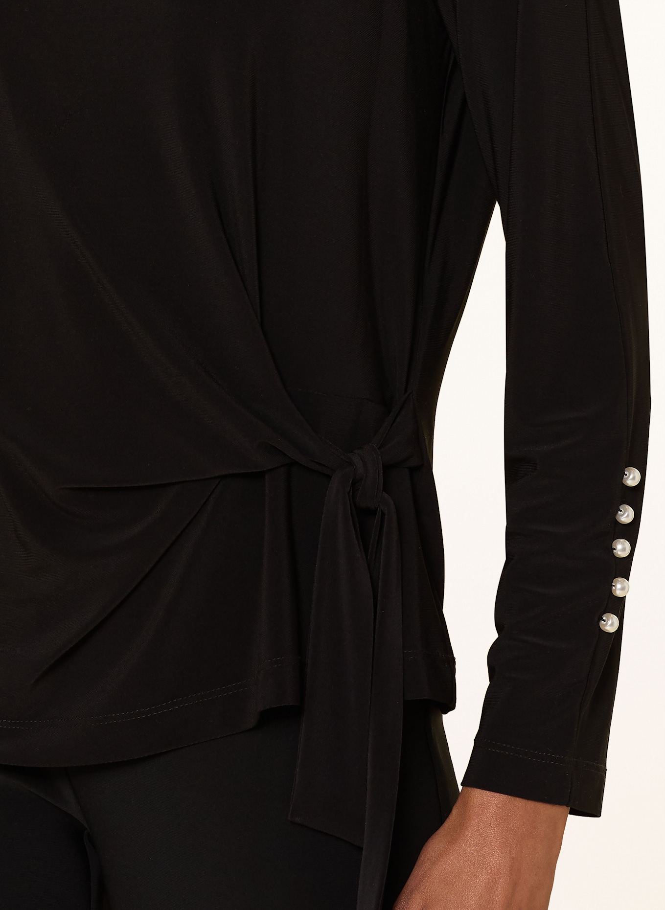 Joseph Ribkoff Longsleeve mit Schmuckperlen: SCHWARZ
