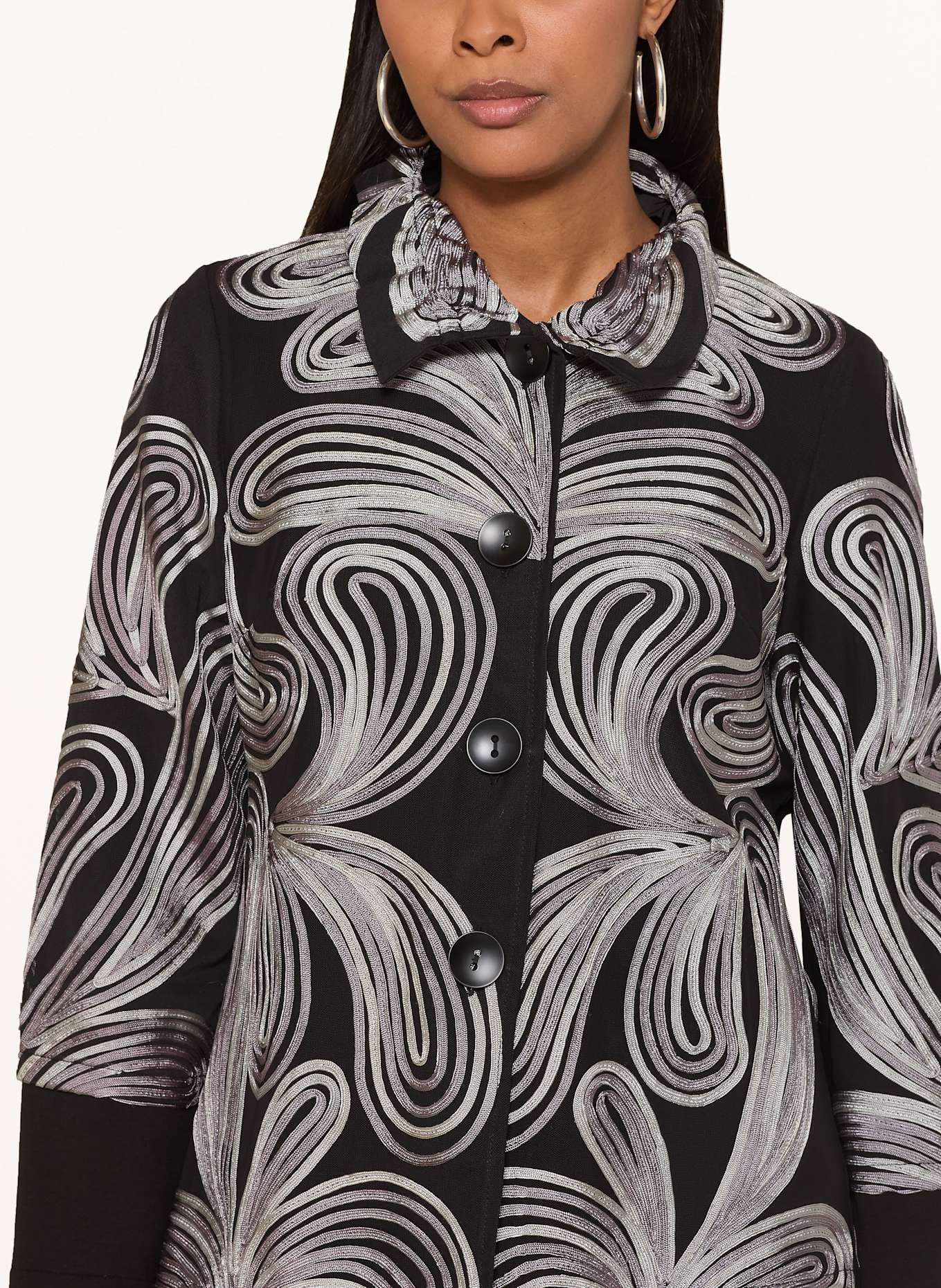 Joseph Ribkoff Kastenjacke mit 3/4-Arm: SCHWARZ / GRAU / HELLLILA