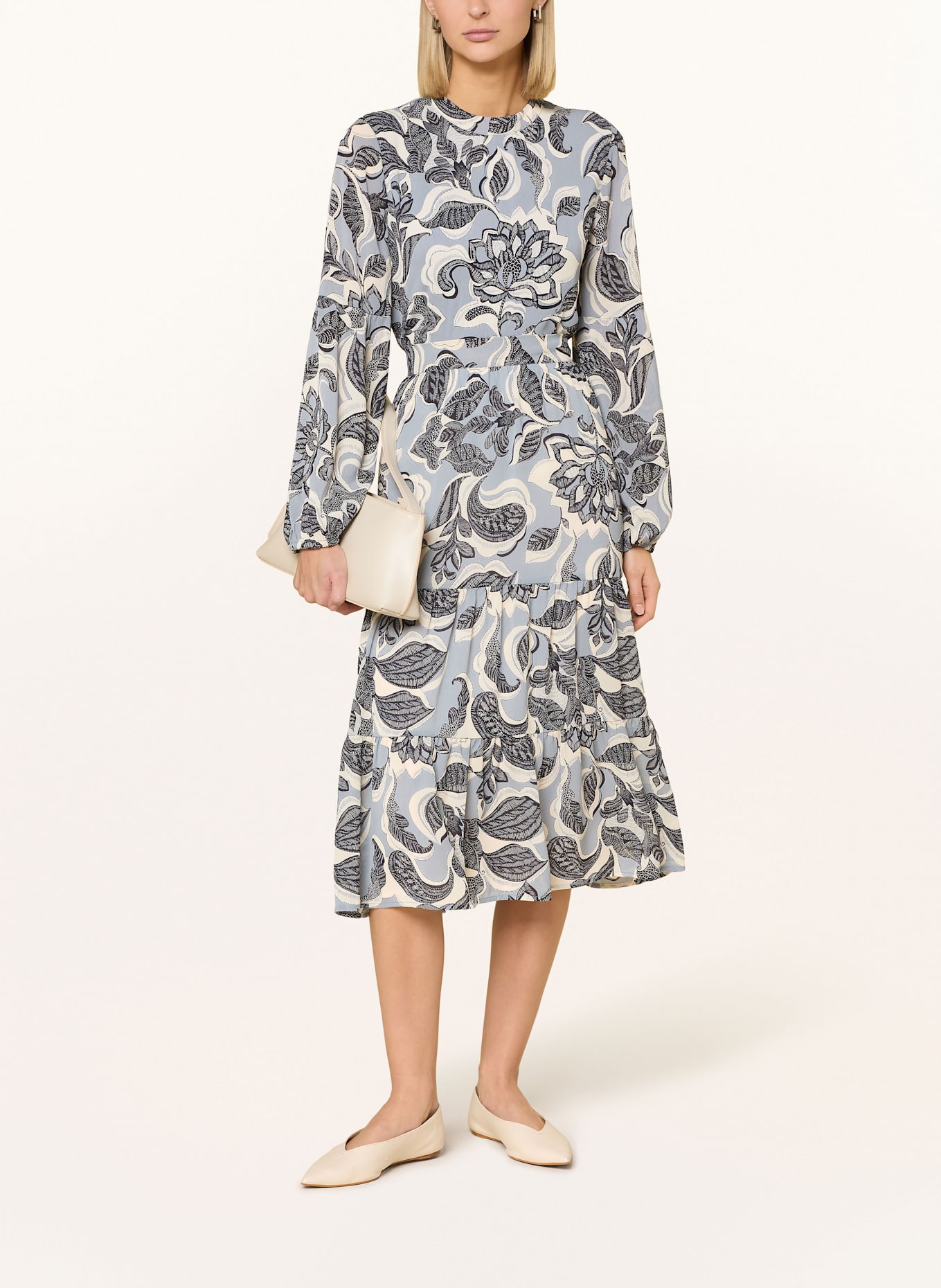 comma Blusenshirt: BLAUGRAU / DUNKELBLAU