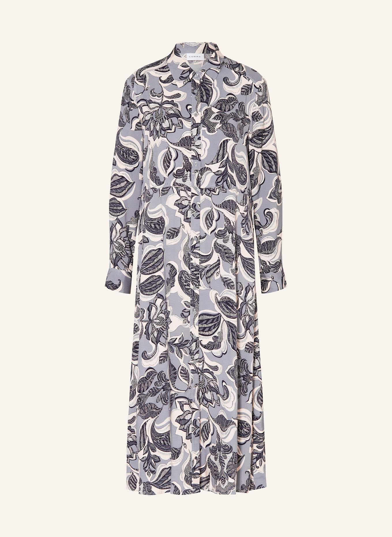 comma Hemdblusenkleid: BLAUGRAU / DUNKELBLAU