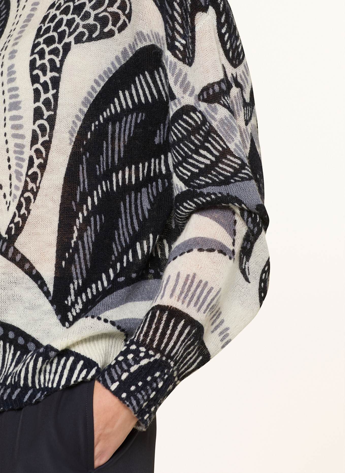 comma Pullover: DUNKELBLAU / WEISS