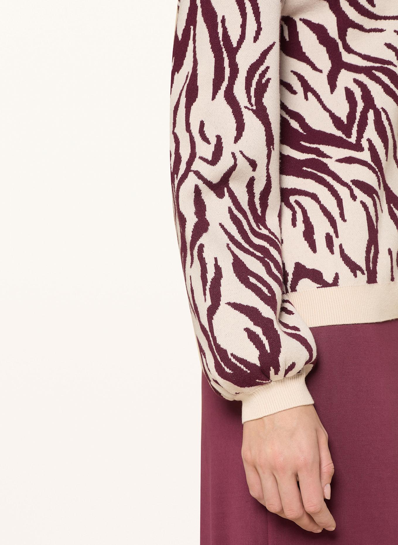 comma casual identity Pullover: BEIGE / DUNKELROT