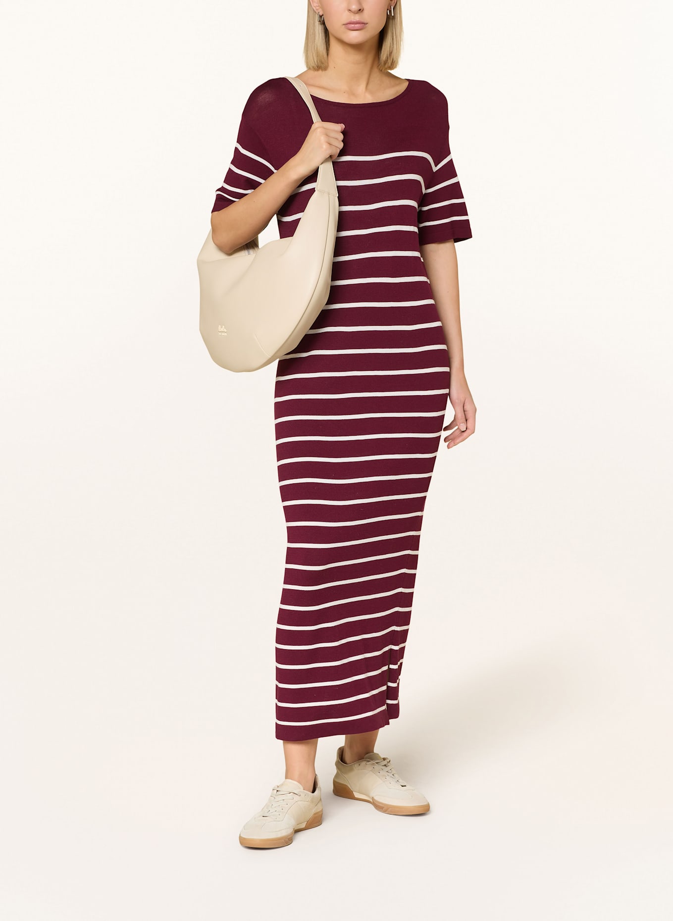 comma casual identity Strickkleid: DUNKELROT / WEISS