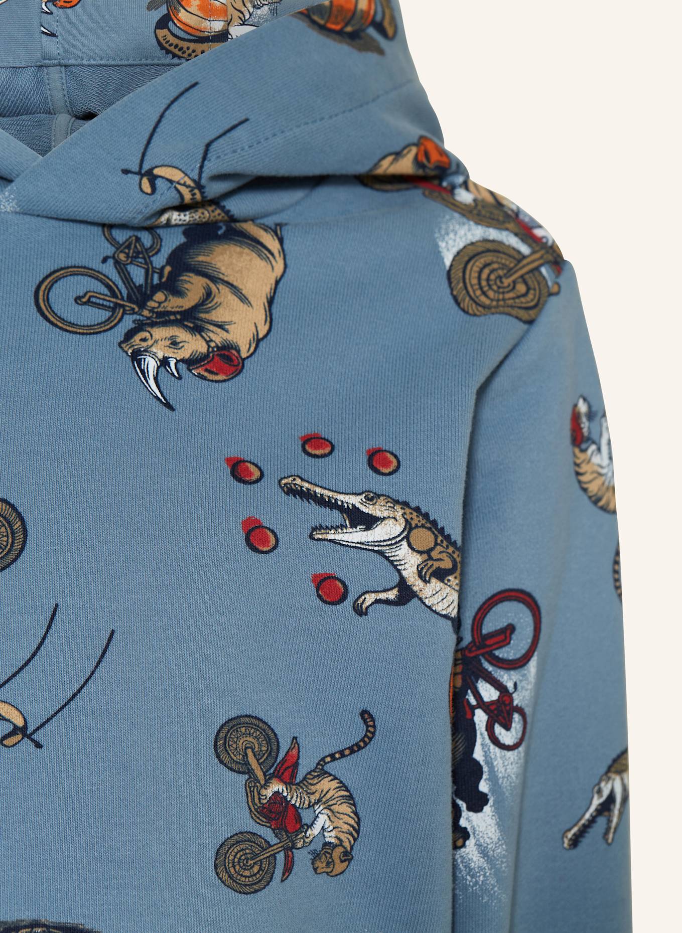 s.Oliver RED Hoodie: BLAUGRAU / BRAUN / ORANGE