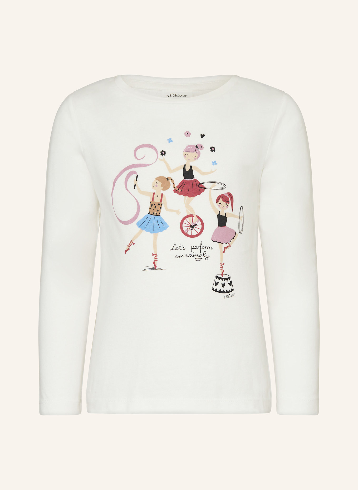 s.Oliver RED Longsleeve: WEISS / DUNKELROT / SCHWARZ