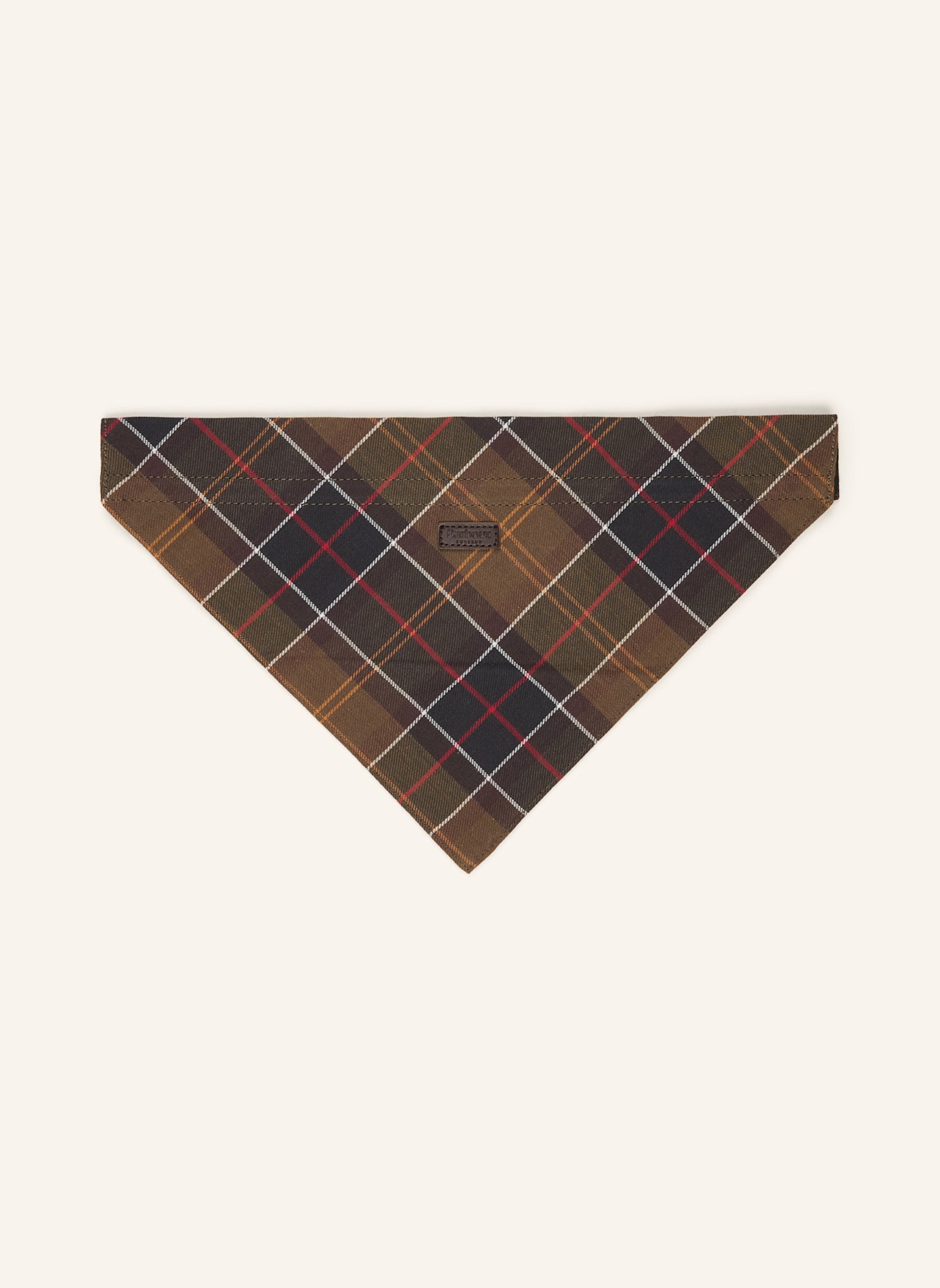 Barbour Hunde-Bandana TARTAN: OLIV / DUNKELBRAUN / WEISS