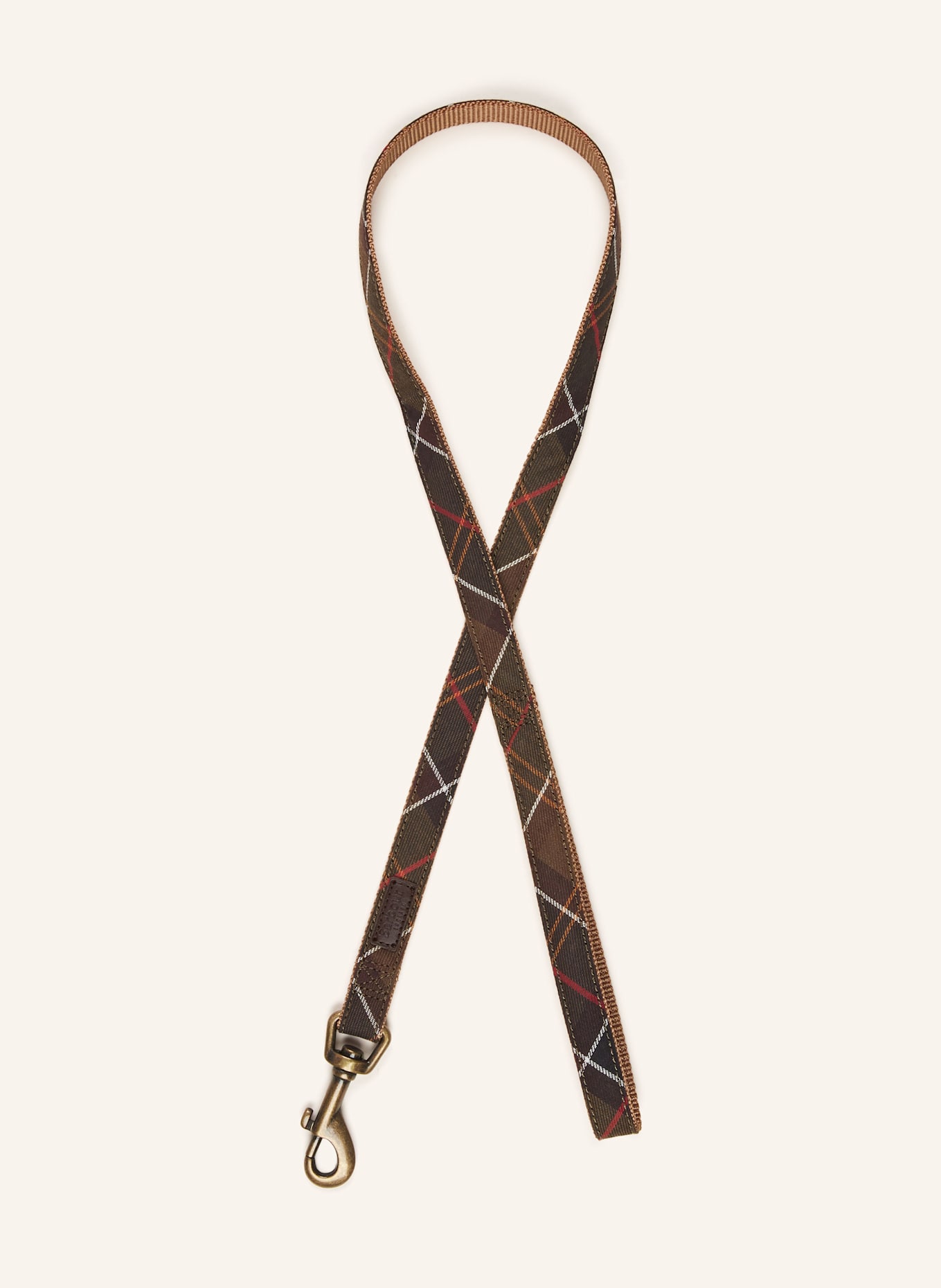 Barbour Hundeleine WEBBING: OLIV / ROT / GELB