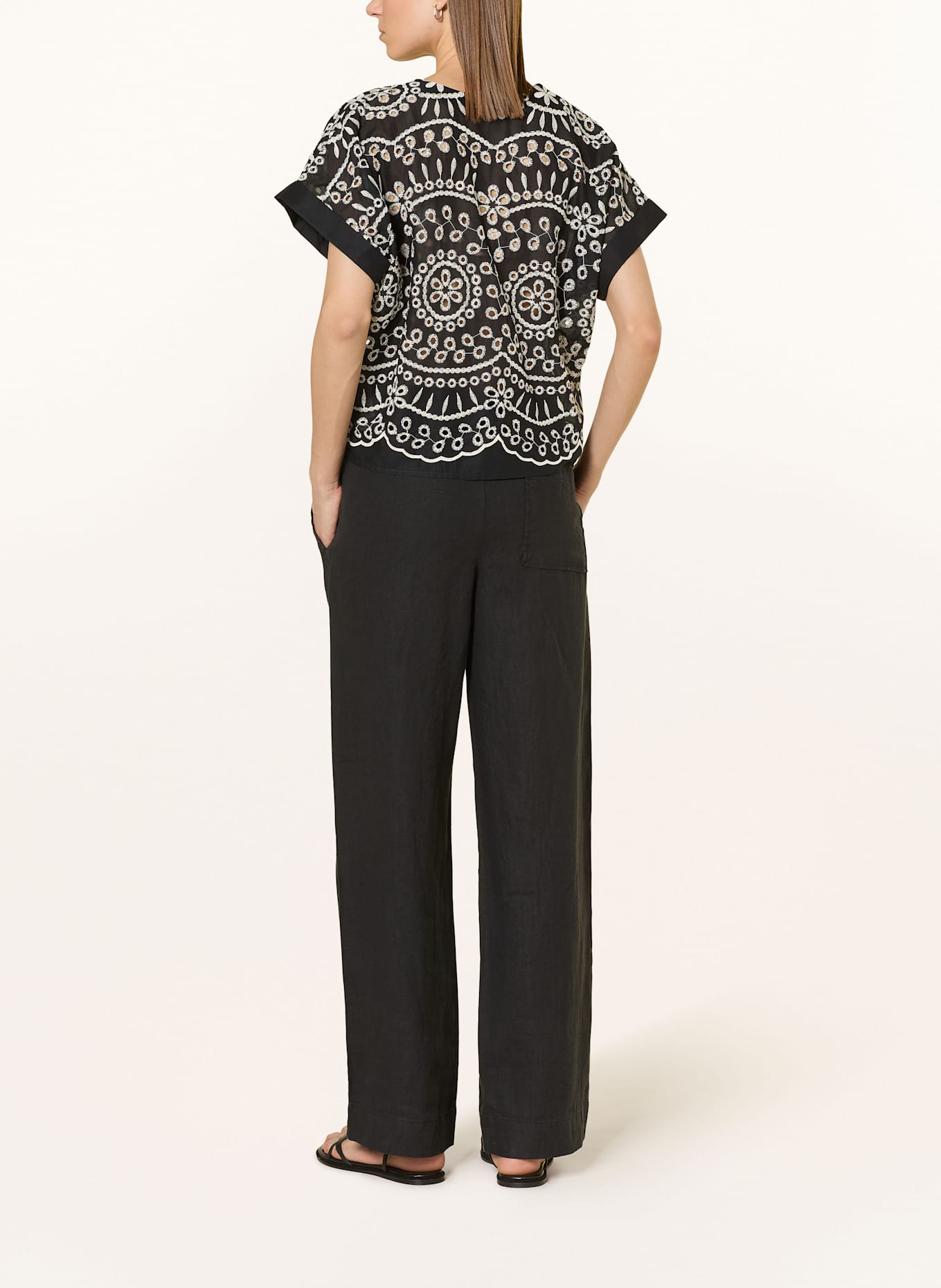 Marc O'Polo Pantalon de jogging en lin: NOIR