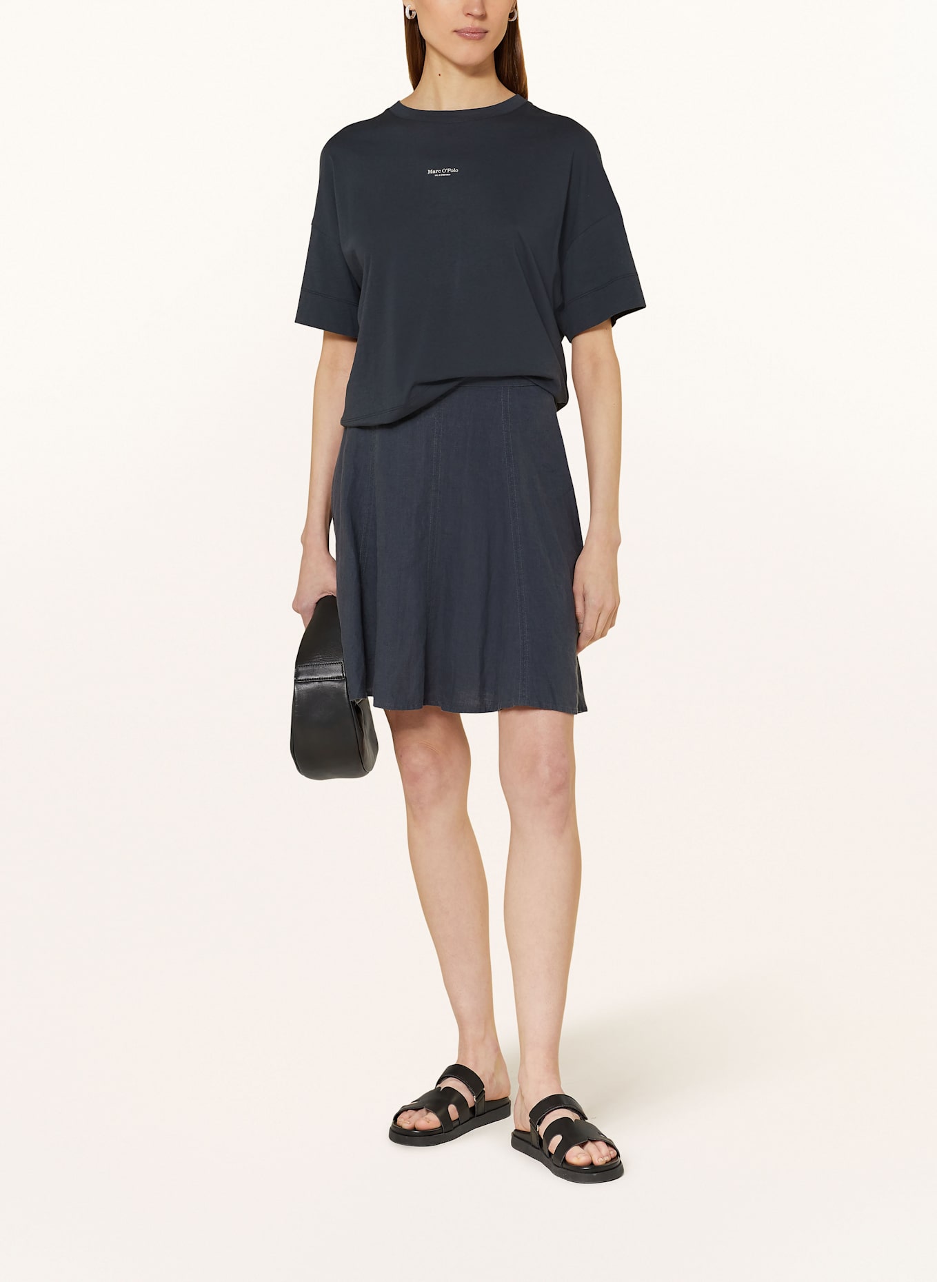 Marc O'Polo Lněná sukně: TMAVĚ MODRÁ