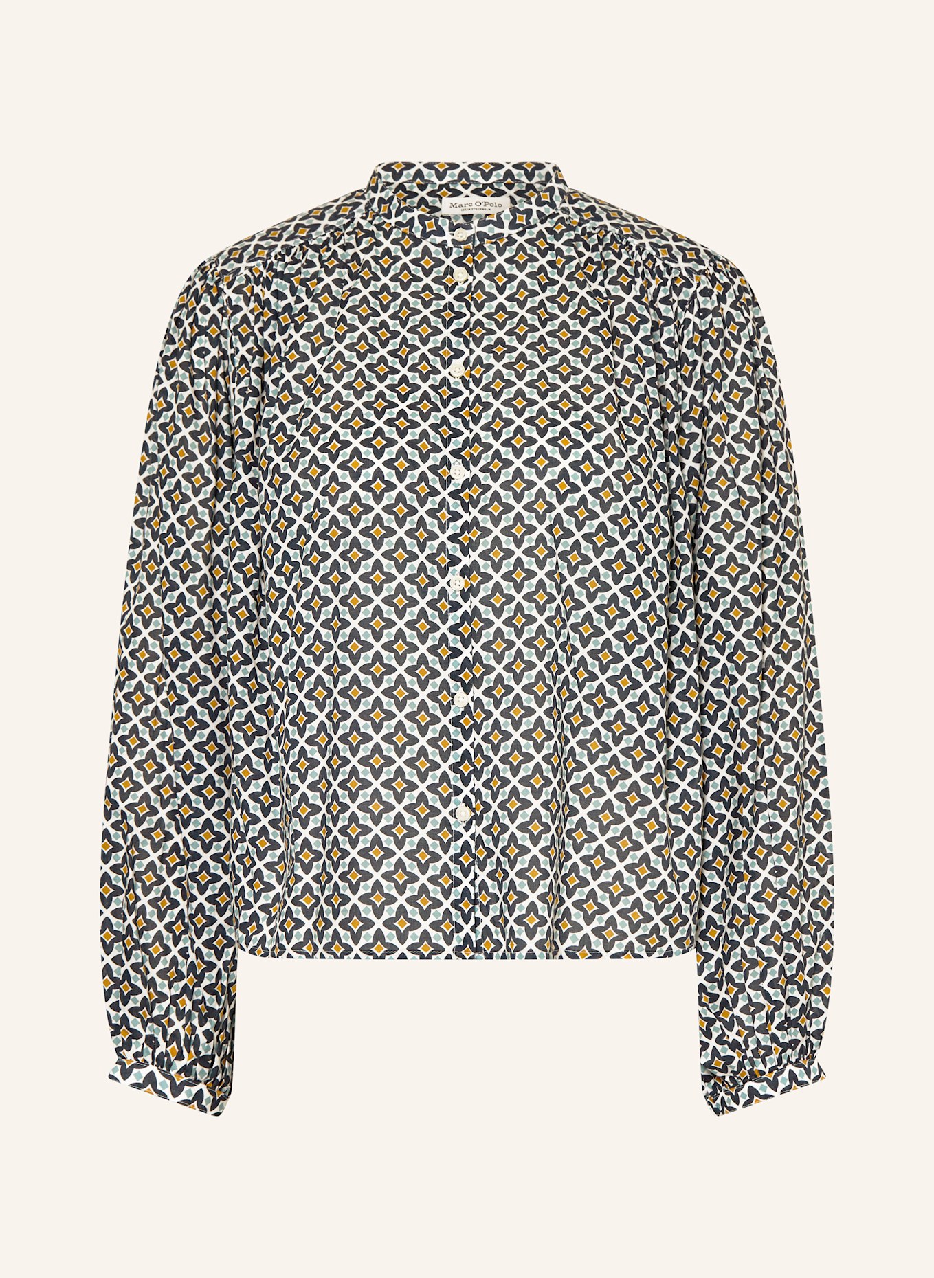 Marc O'Polo chemisier: BLEU FONCÉ / BLANC / ORANGE