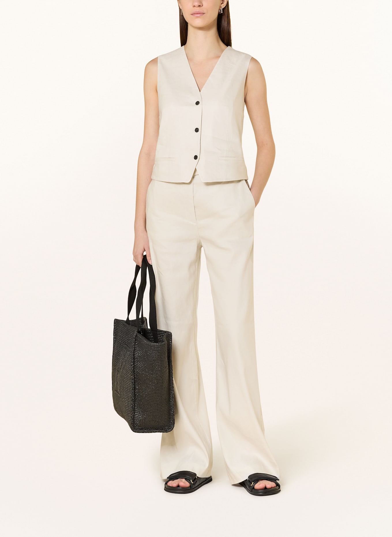 Marc O'Polo Weste mit Leinen: ECRU